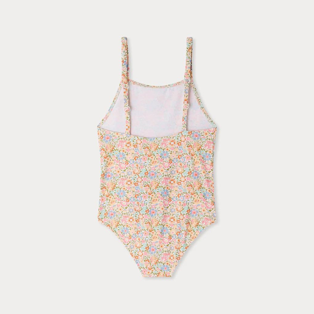 Girls Pink Floral Swimsuit