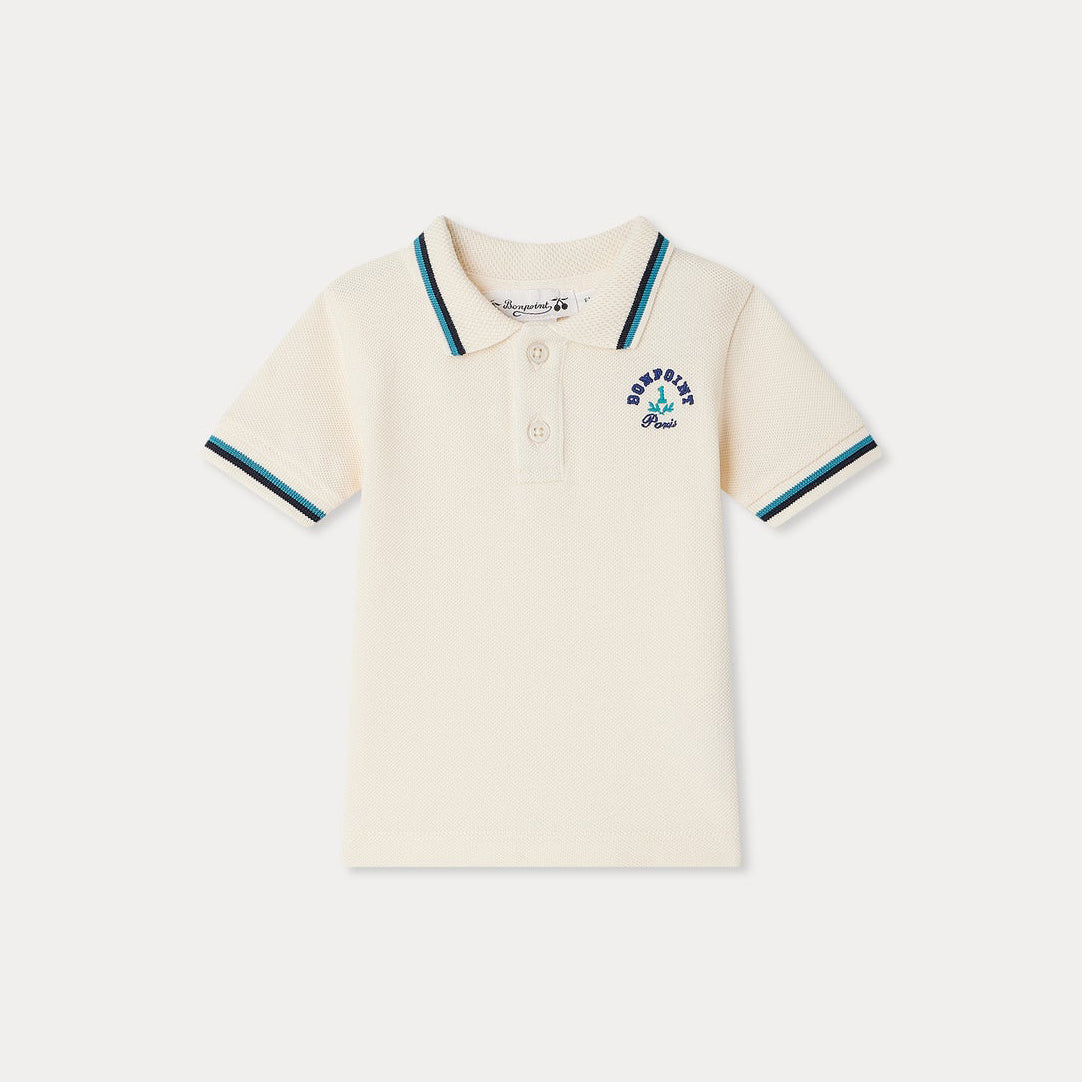 Baby Boys Ivory Cotton Polo Shirt
