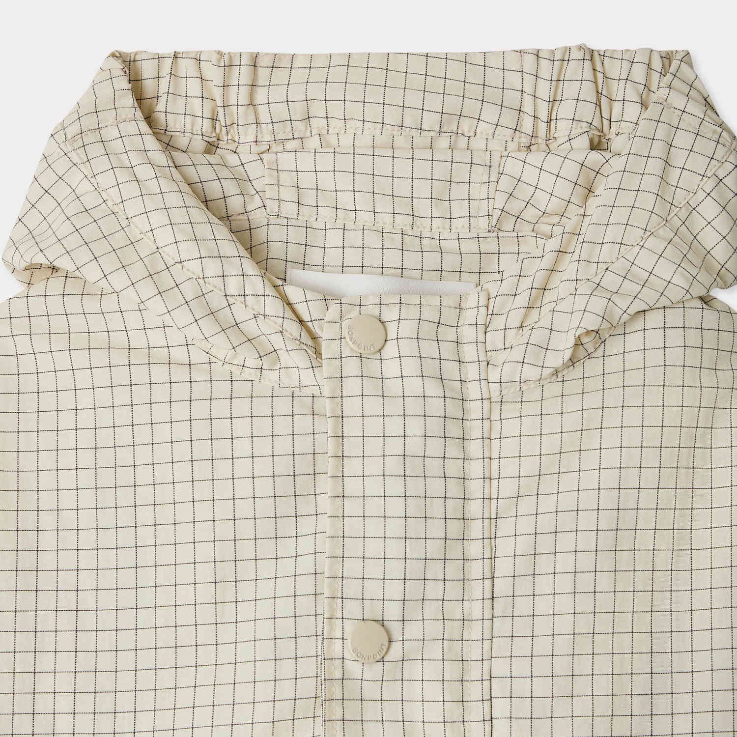 Veste à capuche à carreaux ivoire pour bébés garçons et filles
