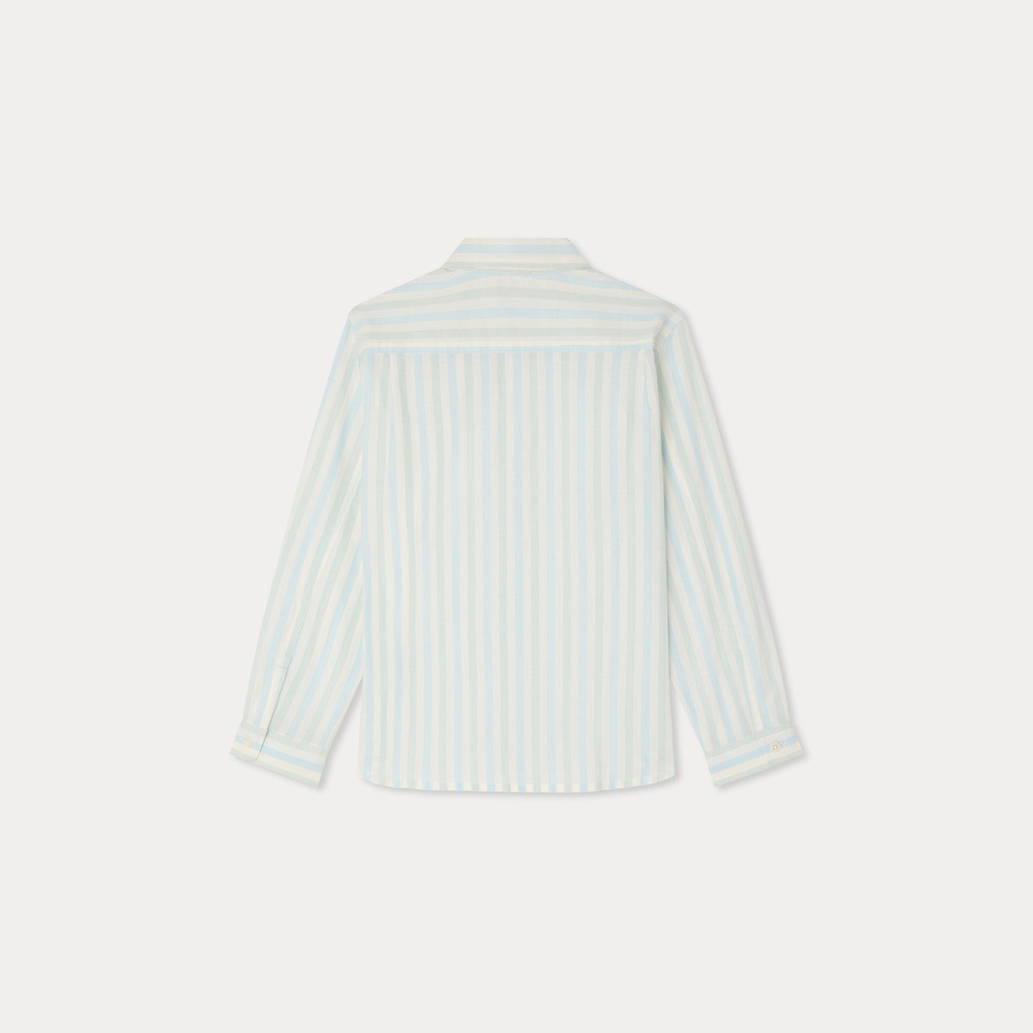 Boys Blue & Green Stripes Cotton Shirt