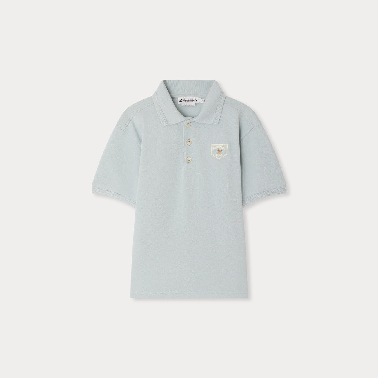 Boys Light Blue Cotton Polo Shirt