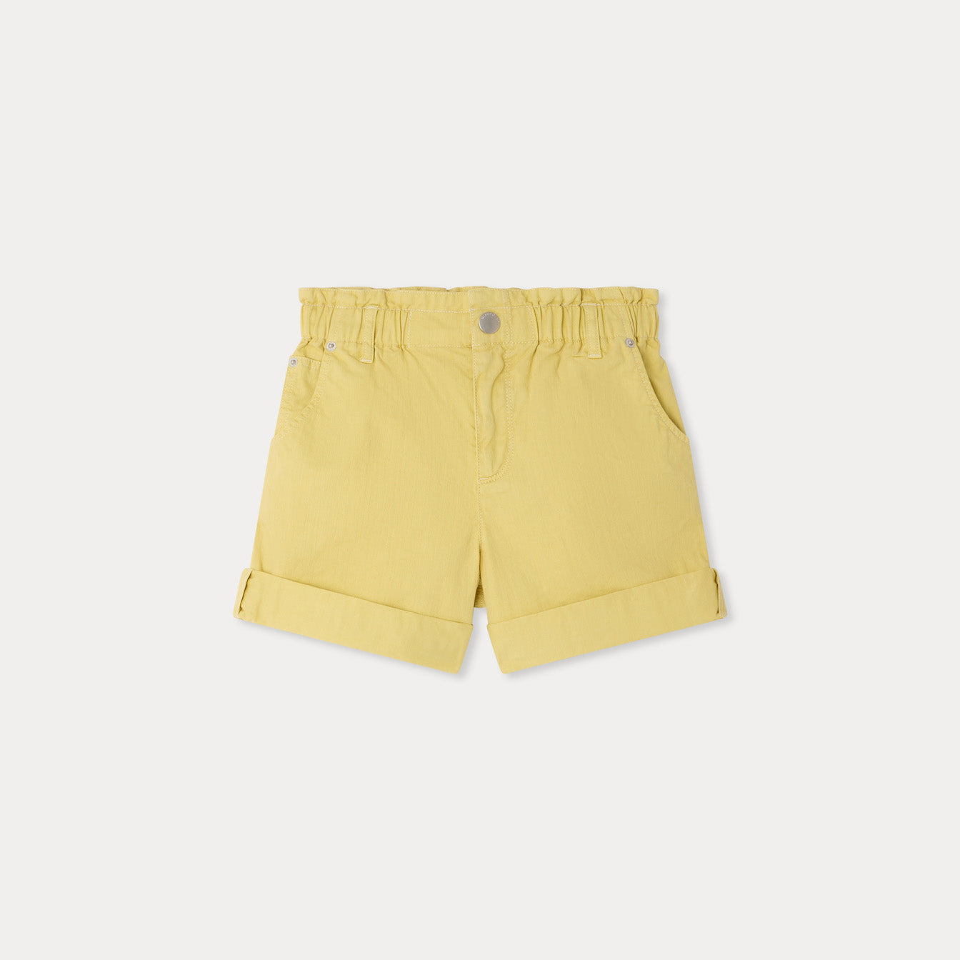 Girls Yellow Cotton Shorts