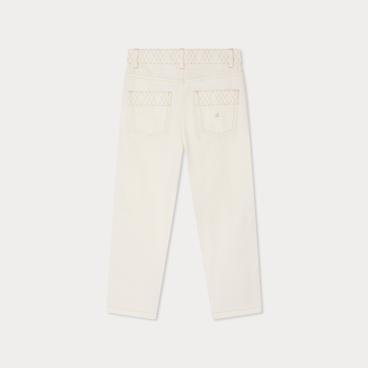 Girls White Cotton Trousers