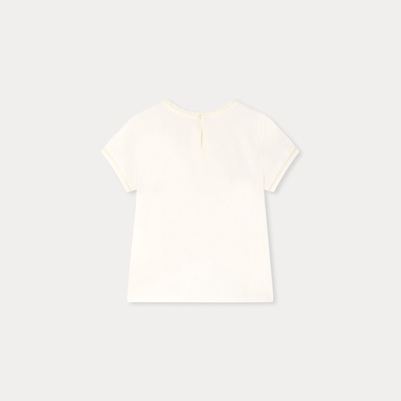 Girls White Cotton T-Shirt