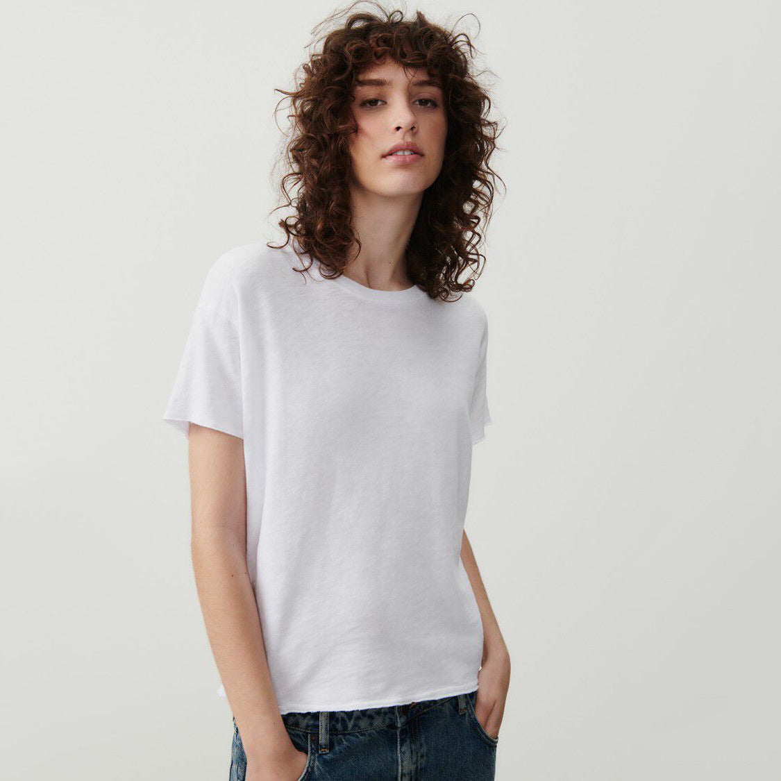 Women White Cotton T-Shirt