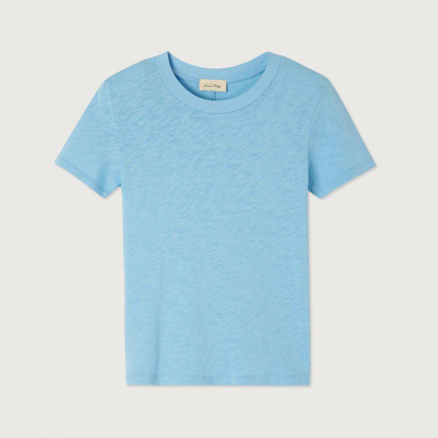 Women Light Blue Cotton T-Shirt