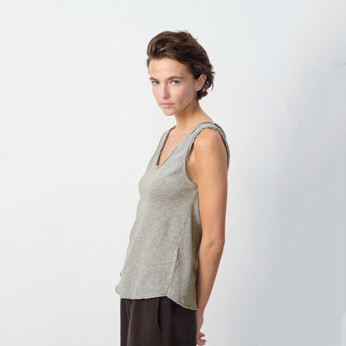 Women Grey Cotton Vest