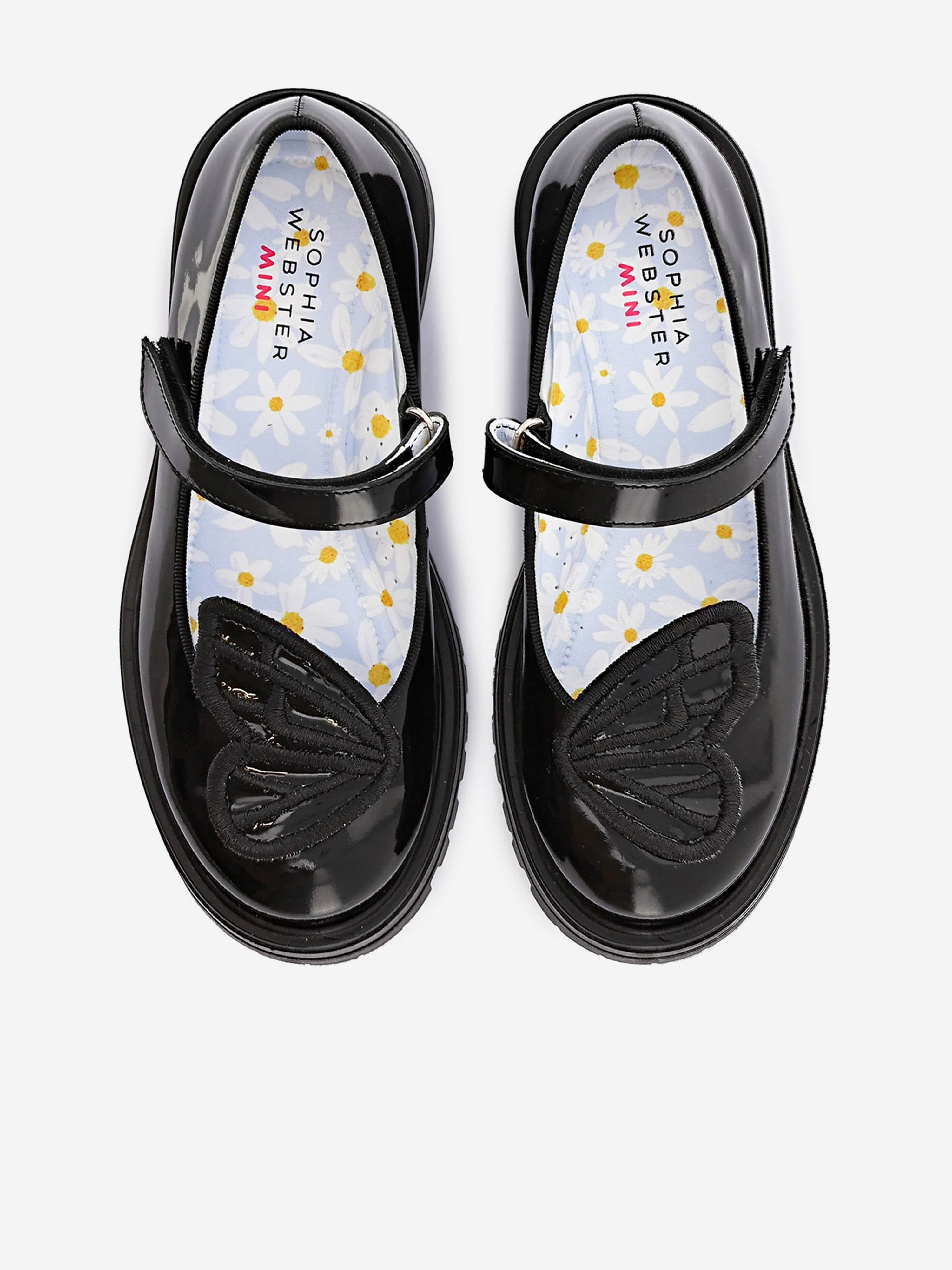 Sophia Webster Girls Butterfly Mary Jane Flat in Black