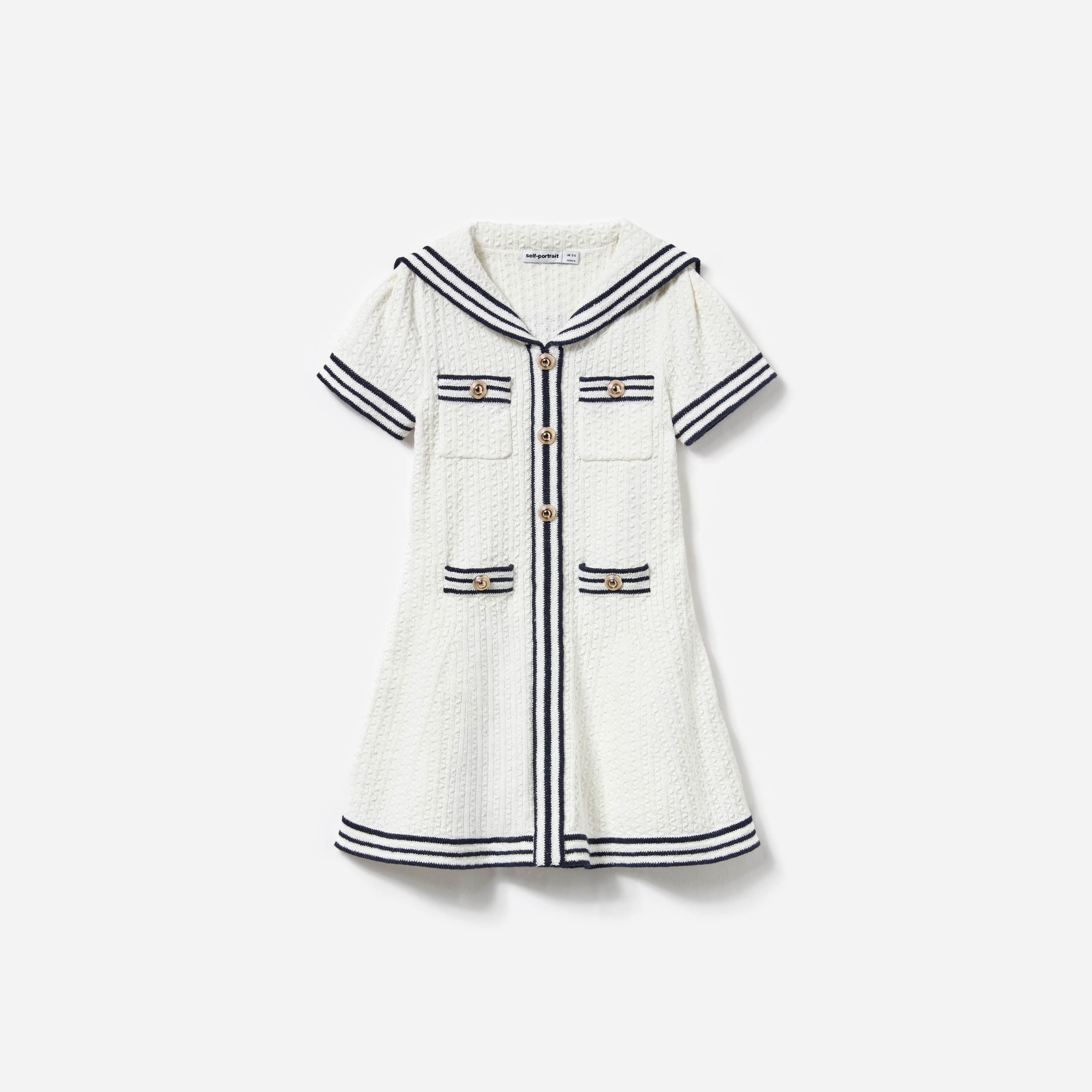 Girls White Knit Dress