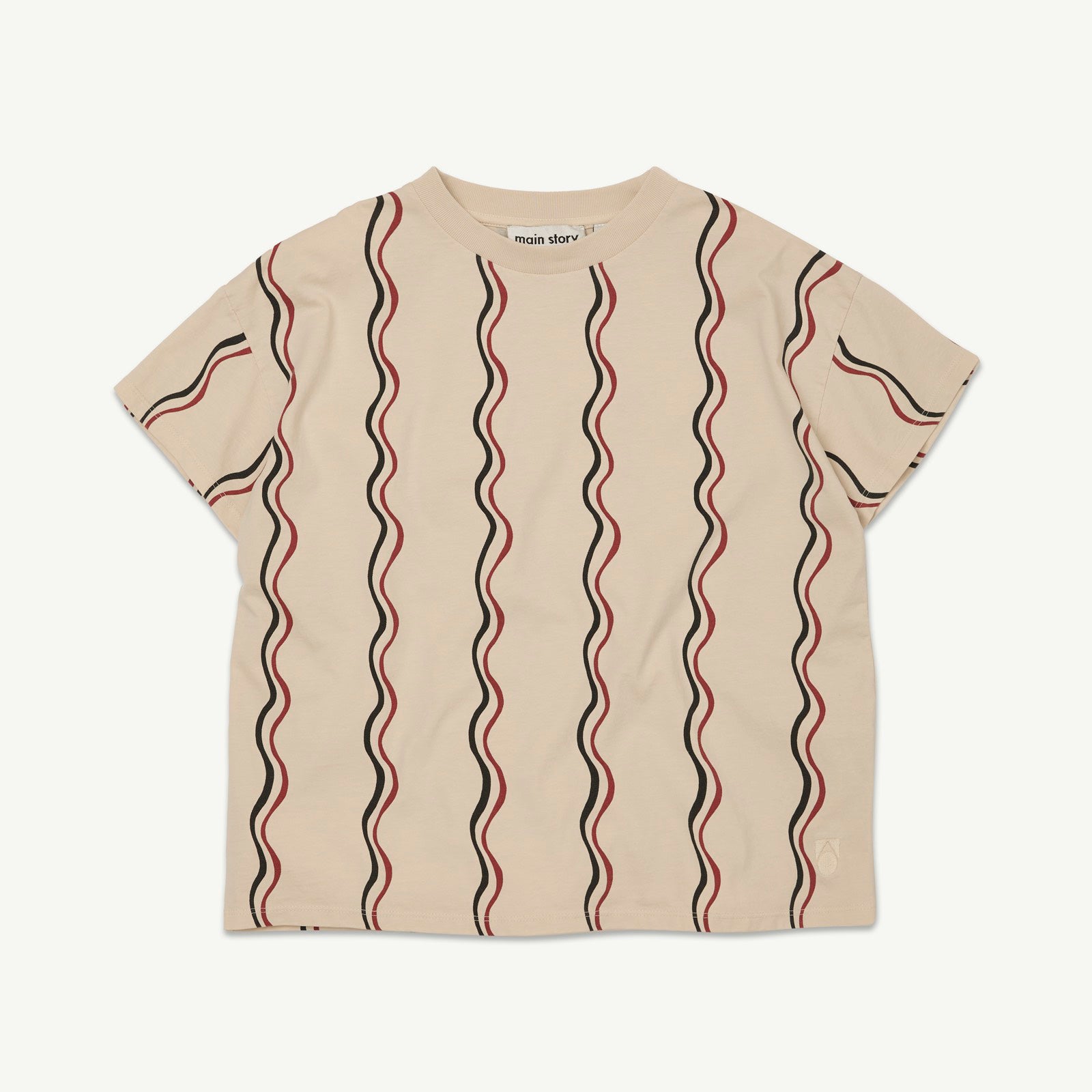 Boys & Girls Beige Ripple Cotton T-Shirt