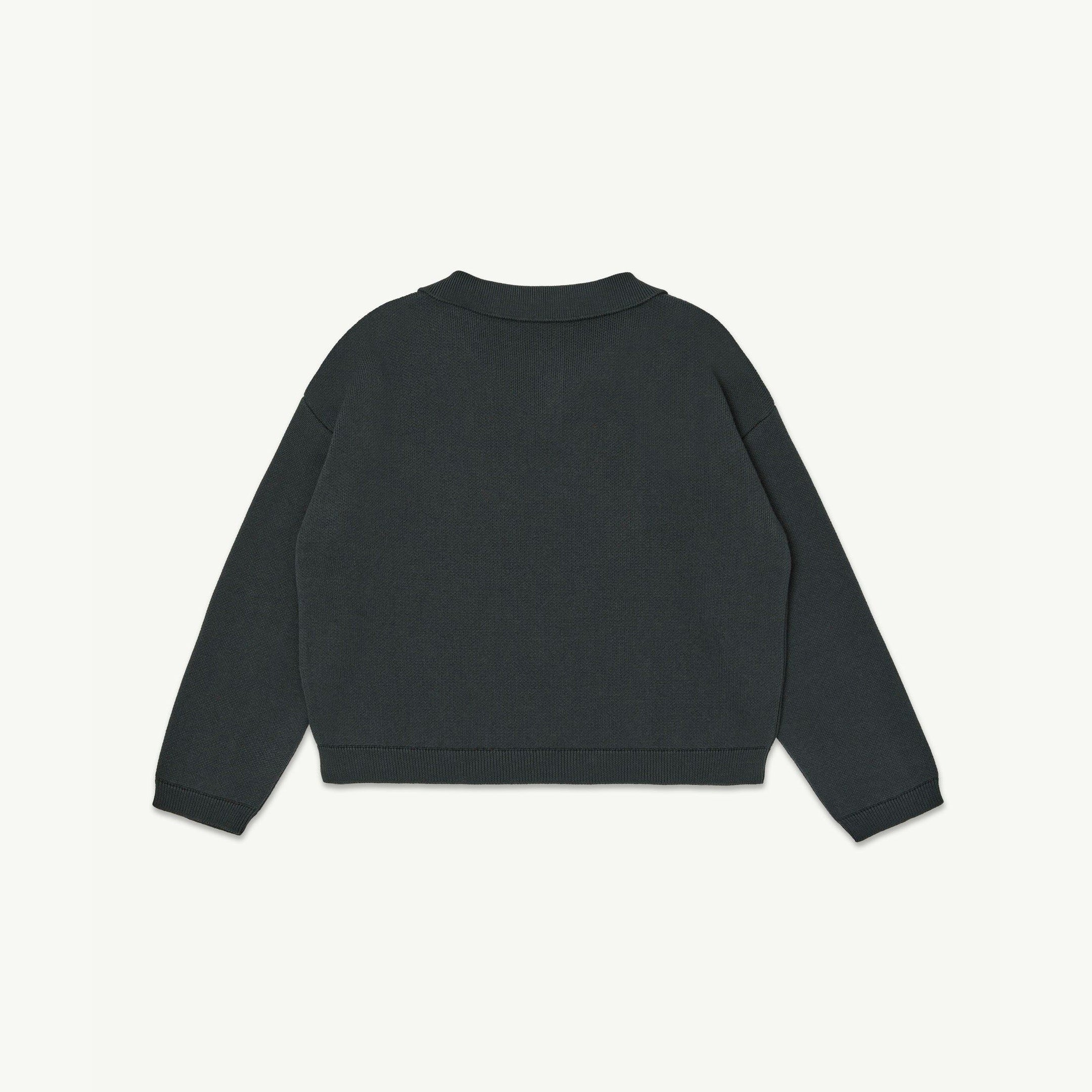 Boys & Girls Dark Grey Embroidered Logo Cotton Polo Shirt