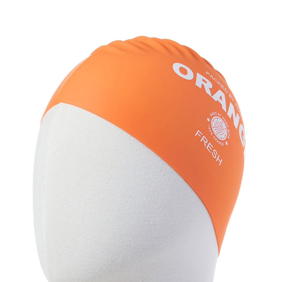 Adult Orange Logo Silicone Swim Cap