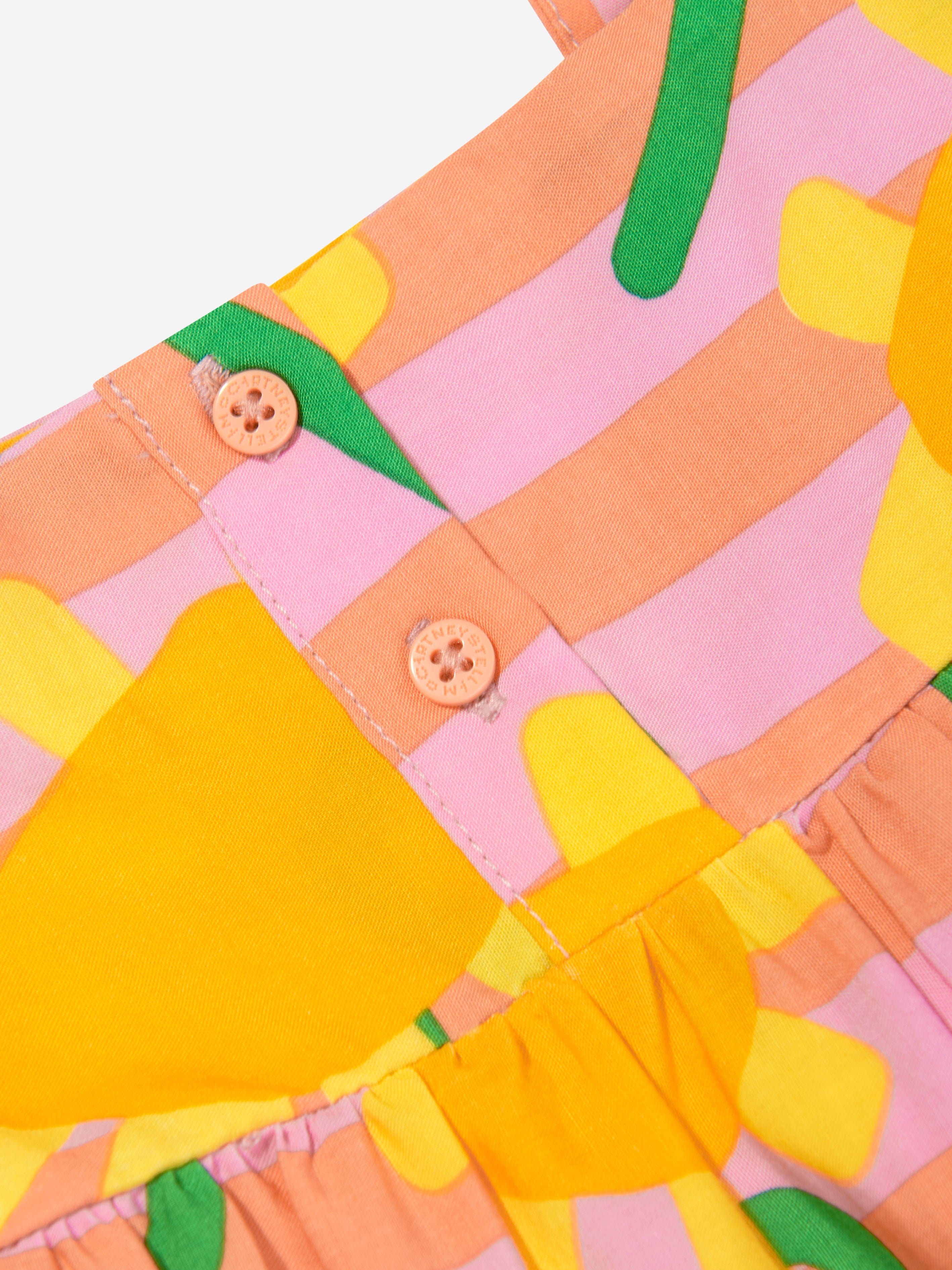 Stella McCartney Girls Striped Flower Dress in Multicolour