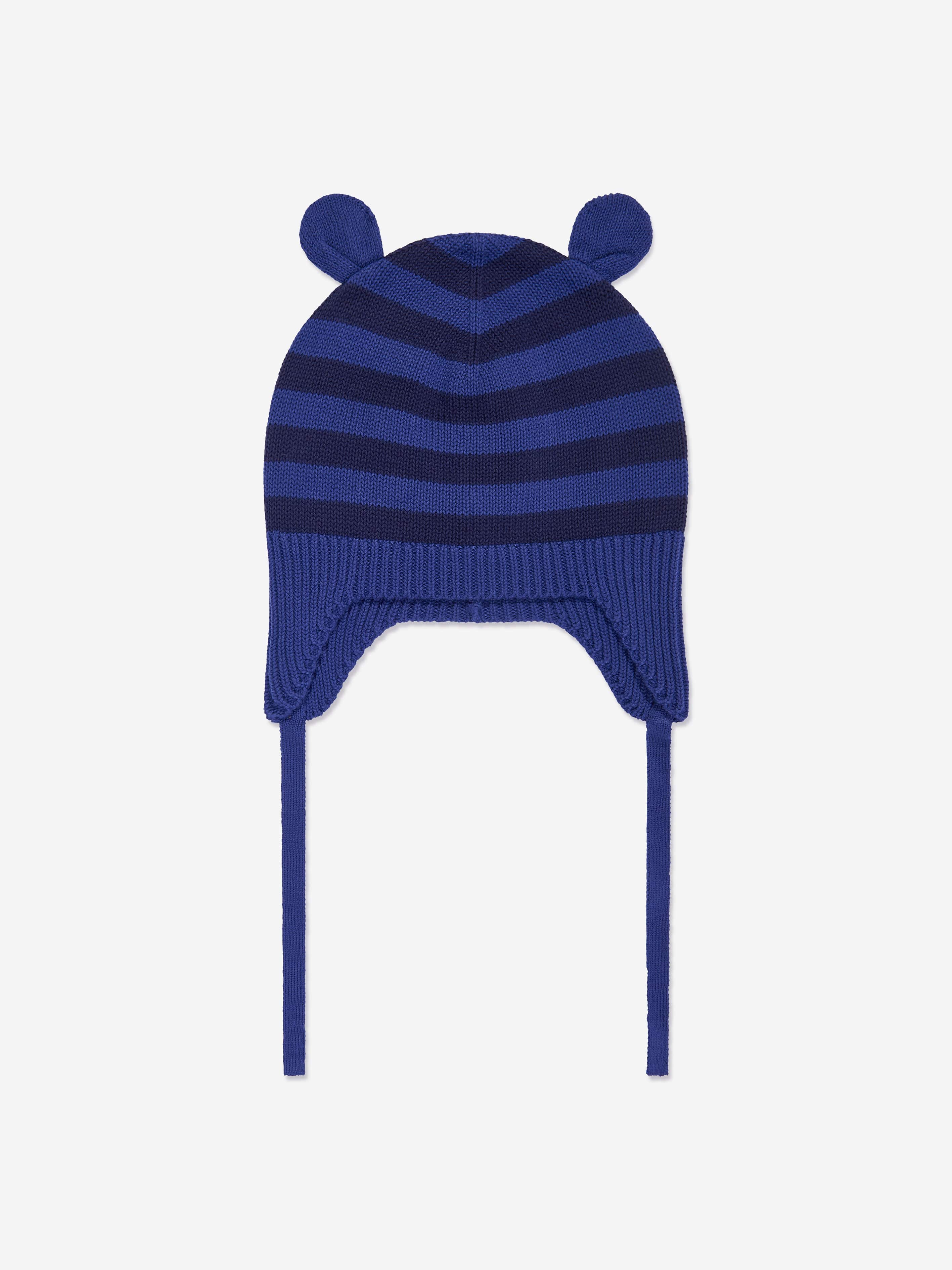 Baby Boys Damson Knit Hat With Ears in Blue