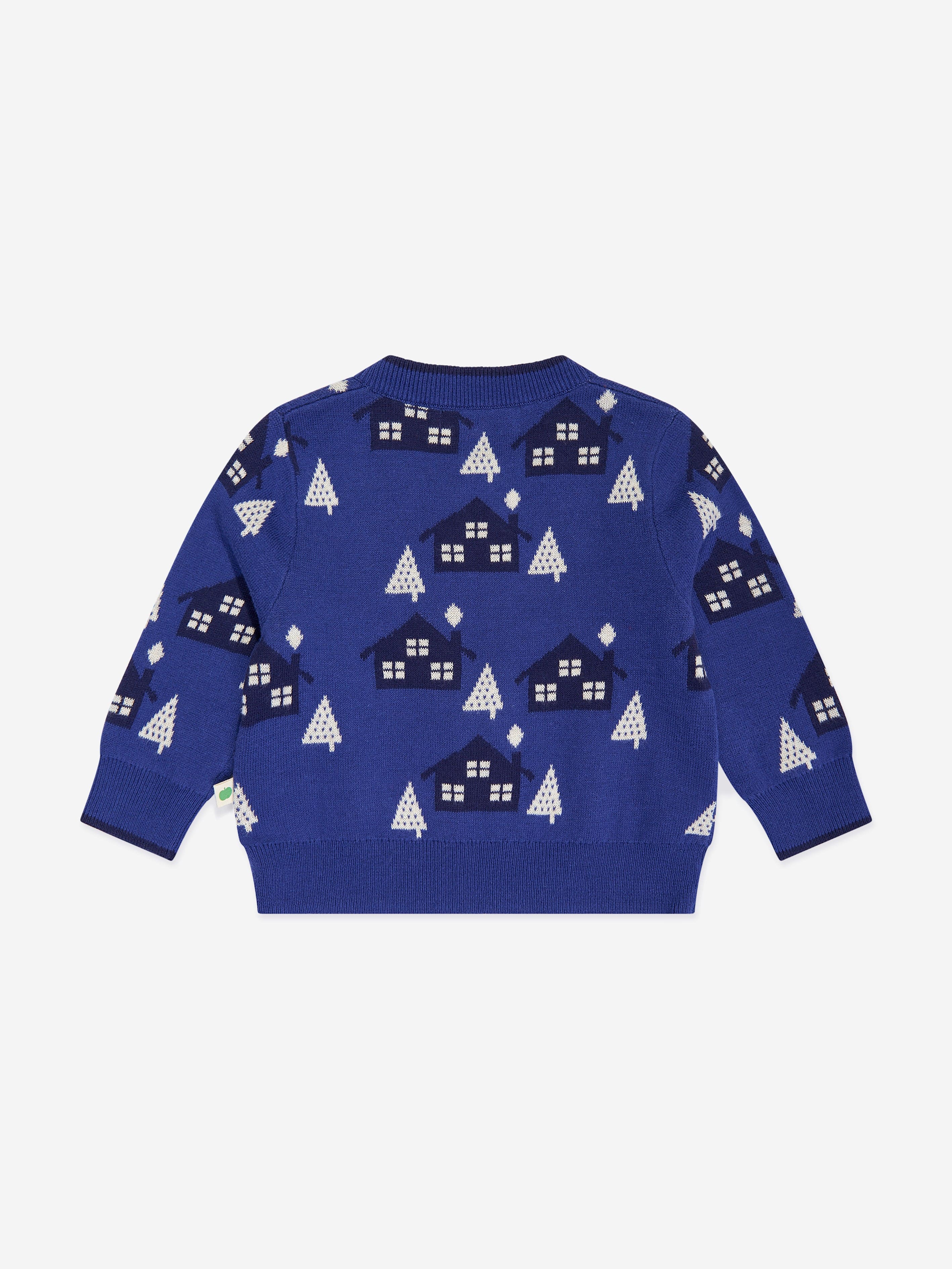 Boys Fir Cabin Knit Cardigan in Blue