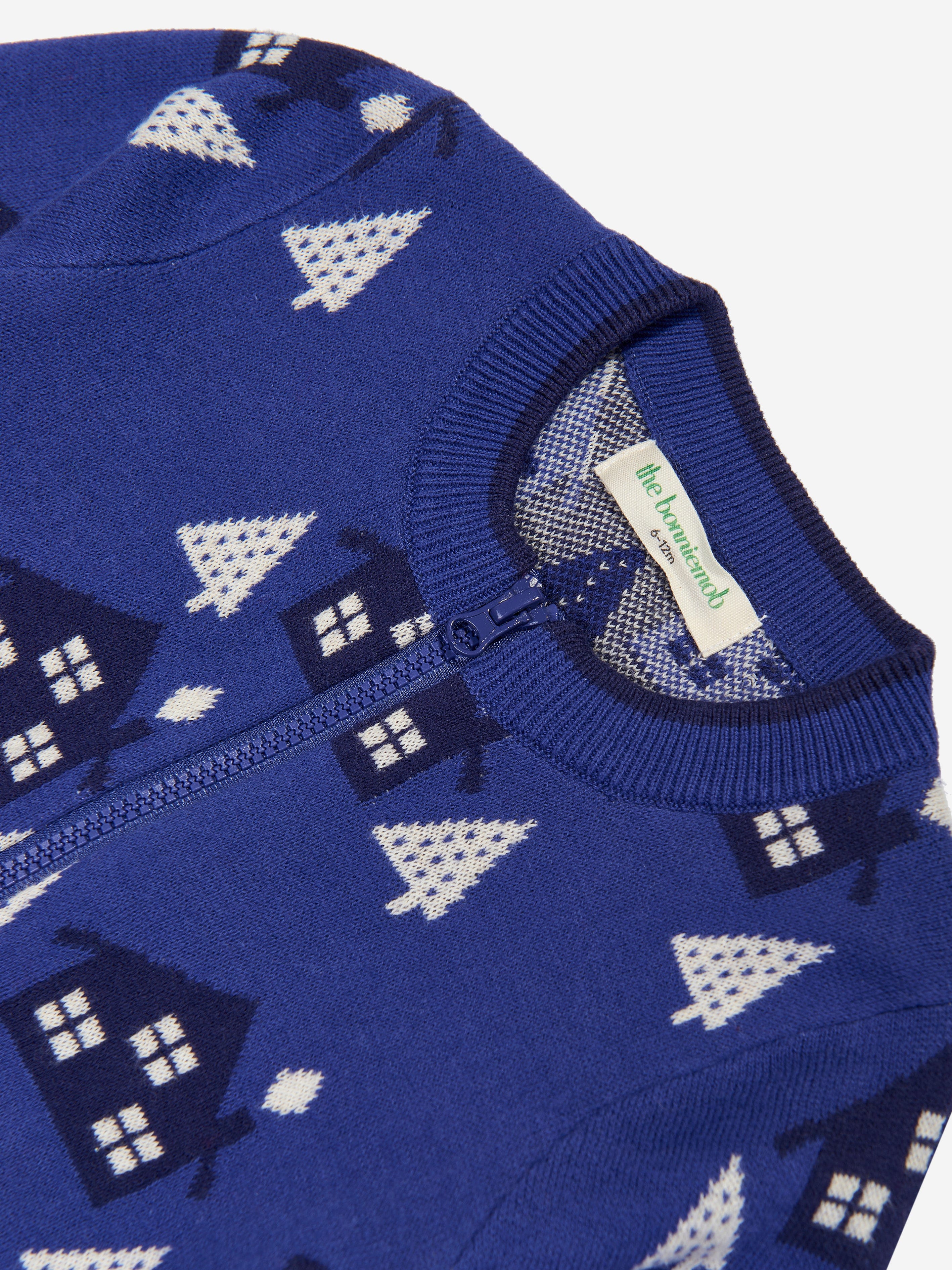 Boys Fir Cabin Knit Cardigan in Blue