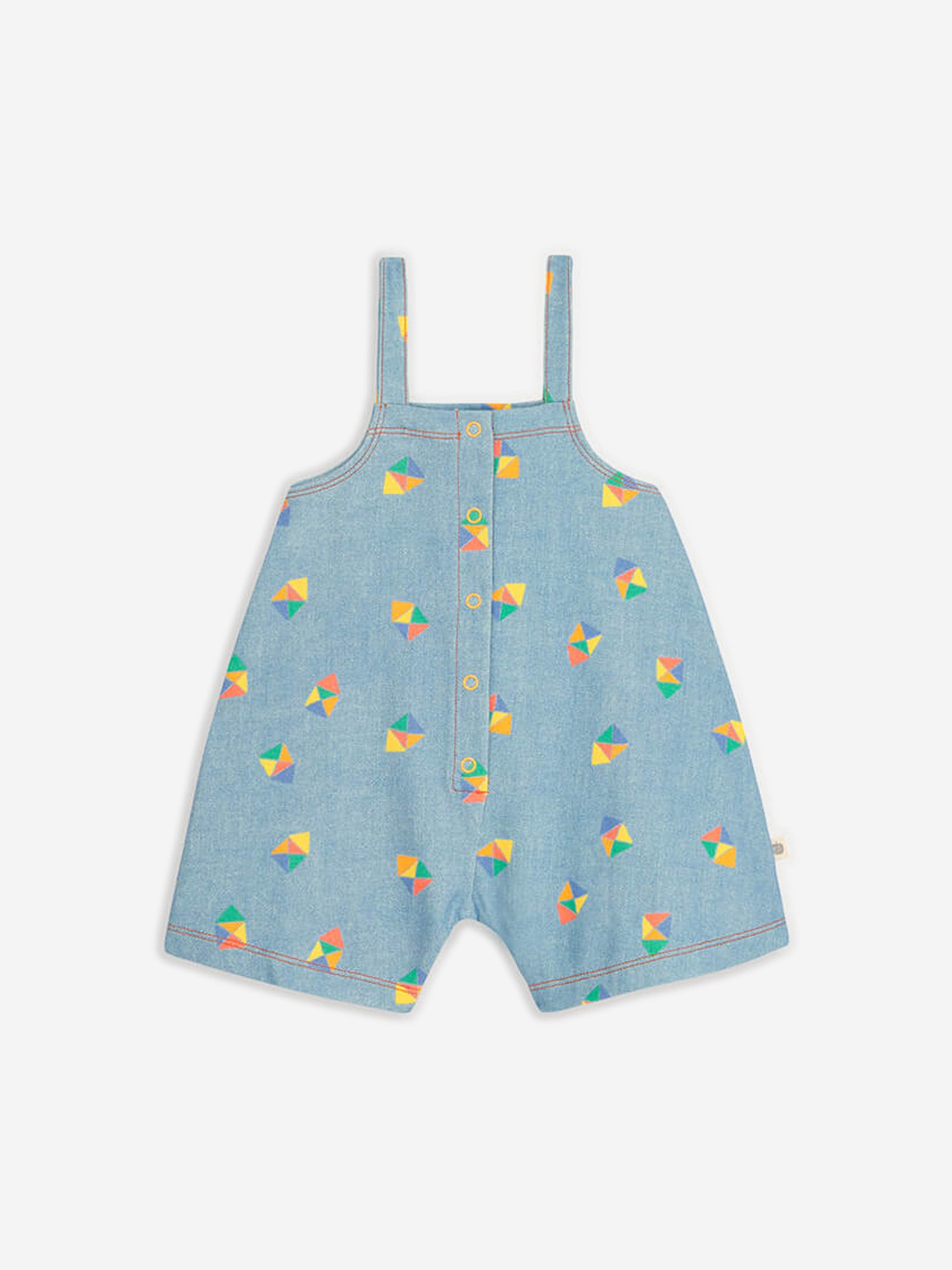 The Bonnie Mob Boys Mako Dungaree Romper in Blue