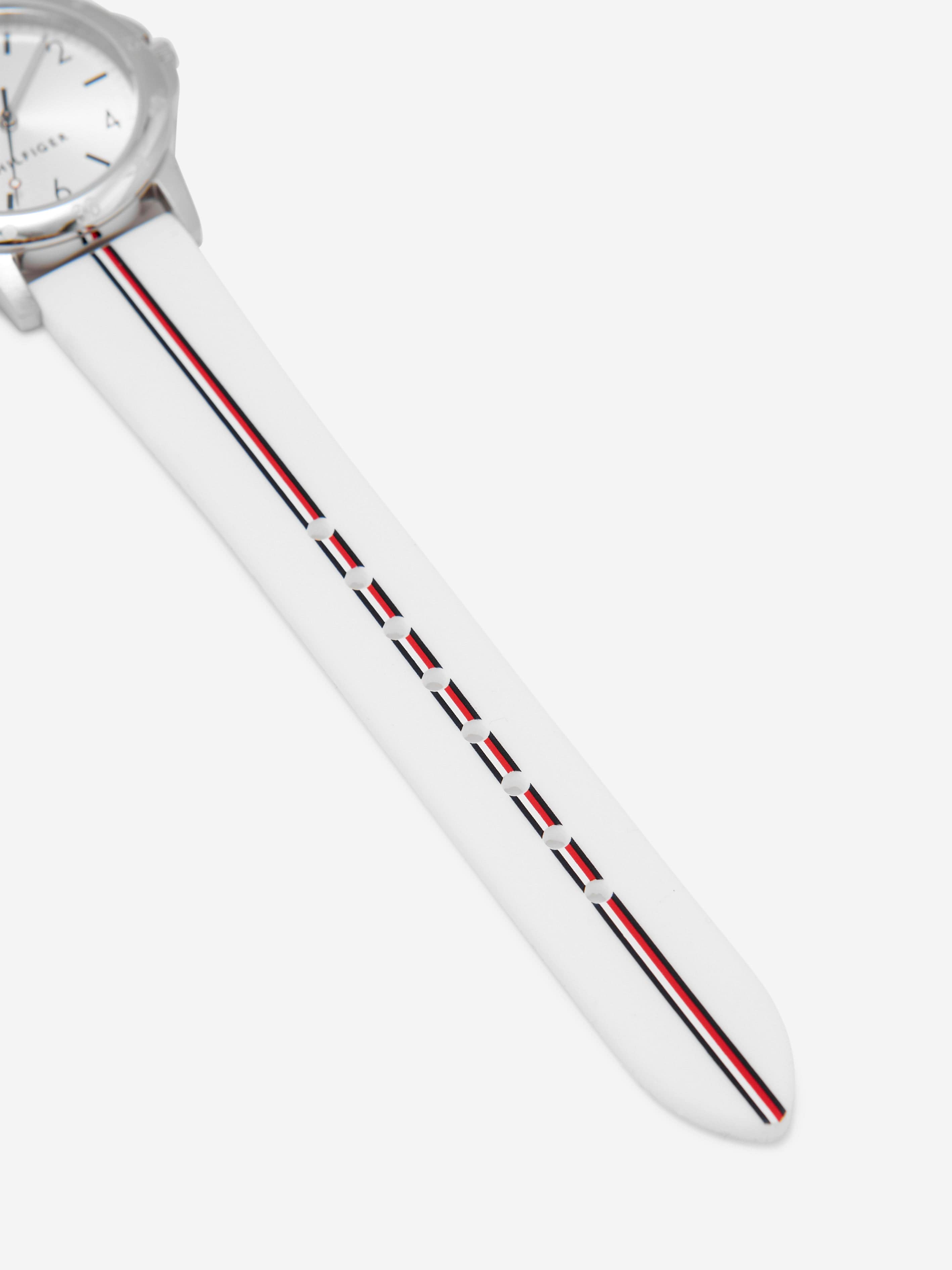 Tommy Hilfiger Girls Logo Strap Watch in White (32mm)