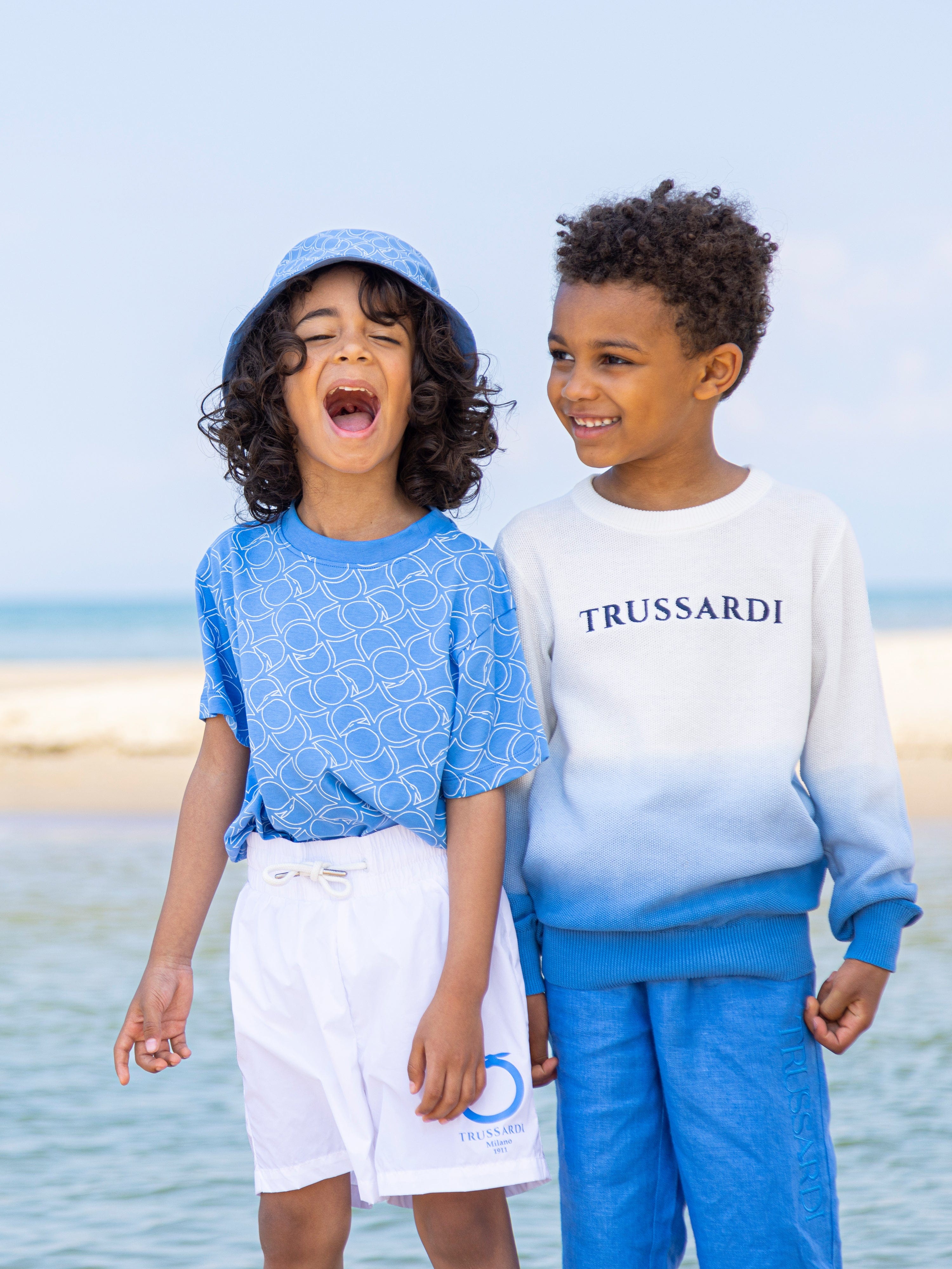 Trussardi Boys Adorf Dip Dye Sweatshirt in White