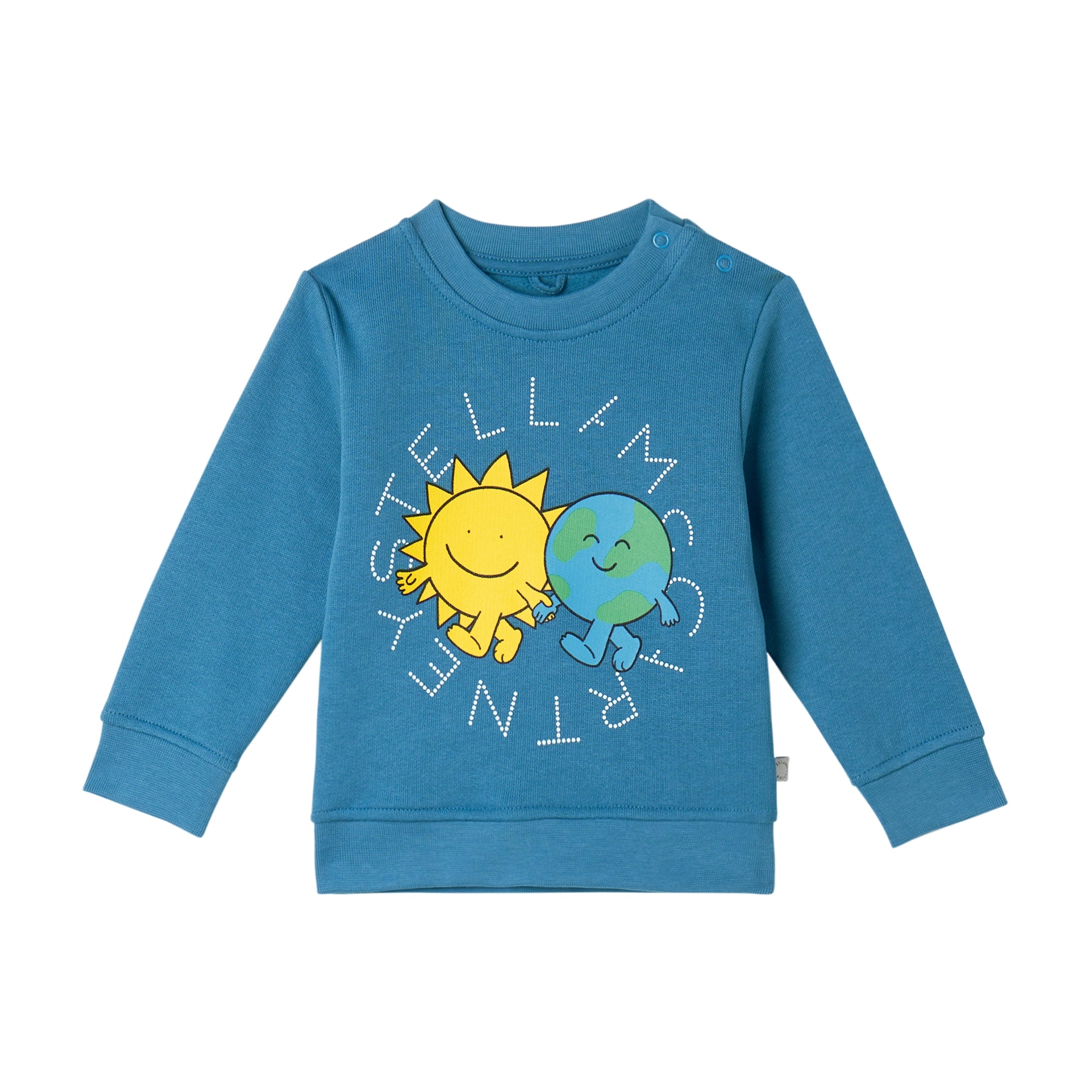 Baby Boys Blue Printed Cotton Sweatshirt