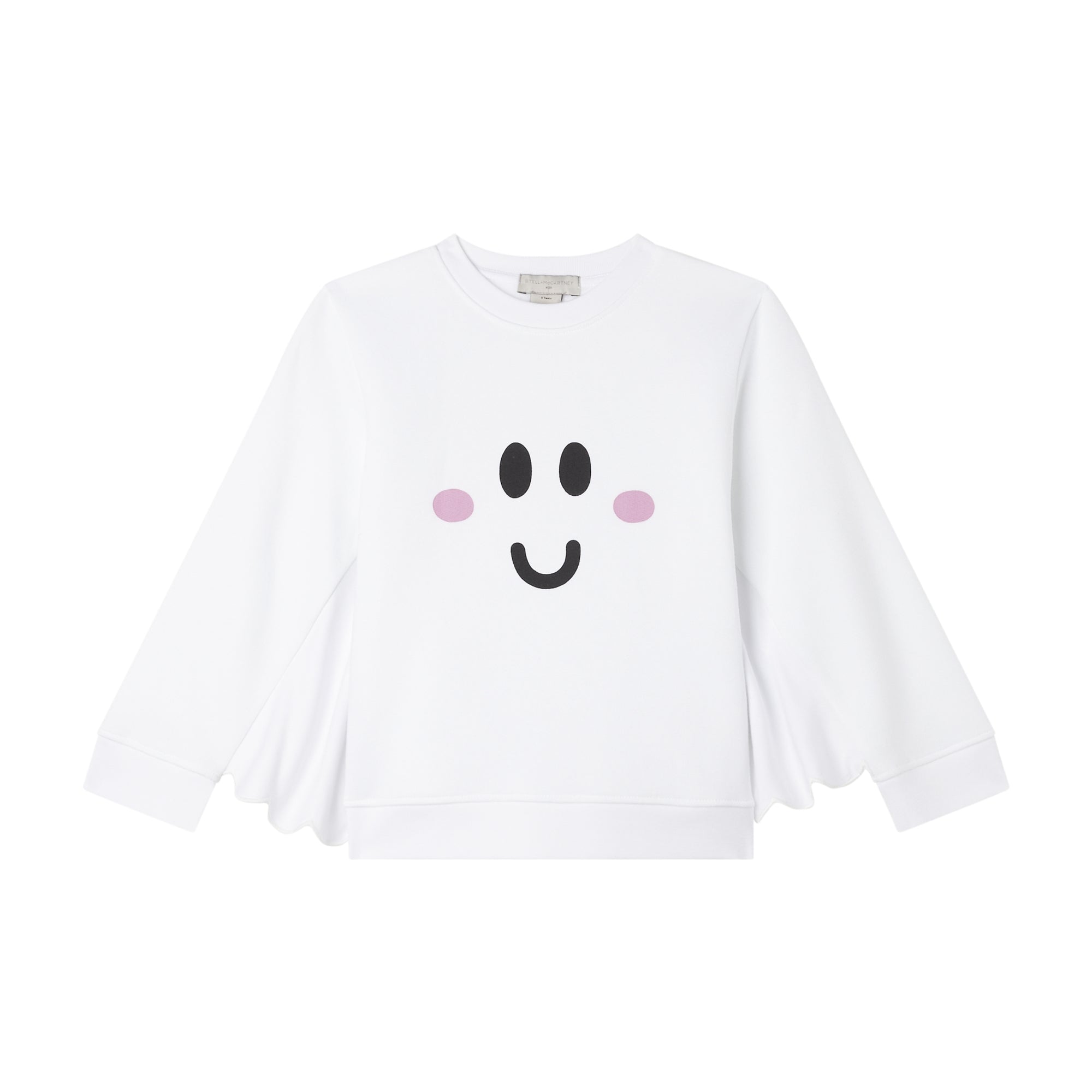 Girls White Ghost Cotton Sweatshirt