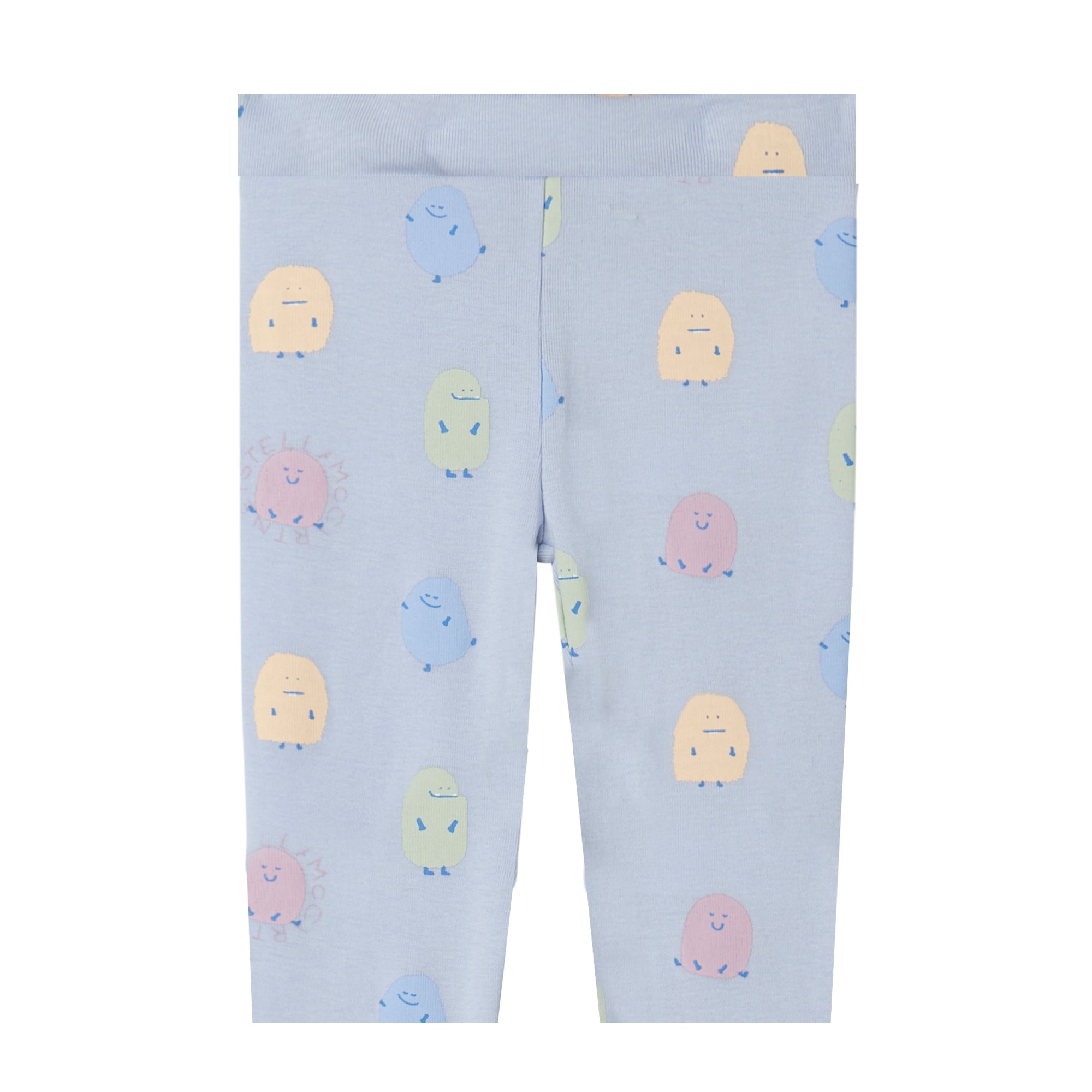 Baby Boys & Girls Light Blue Printed Cotton Leggings