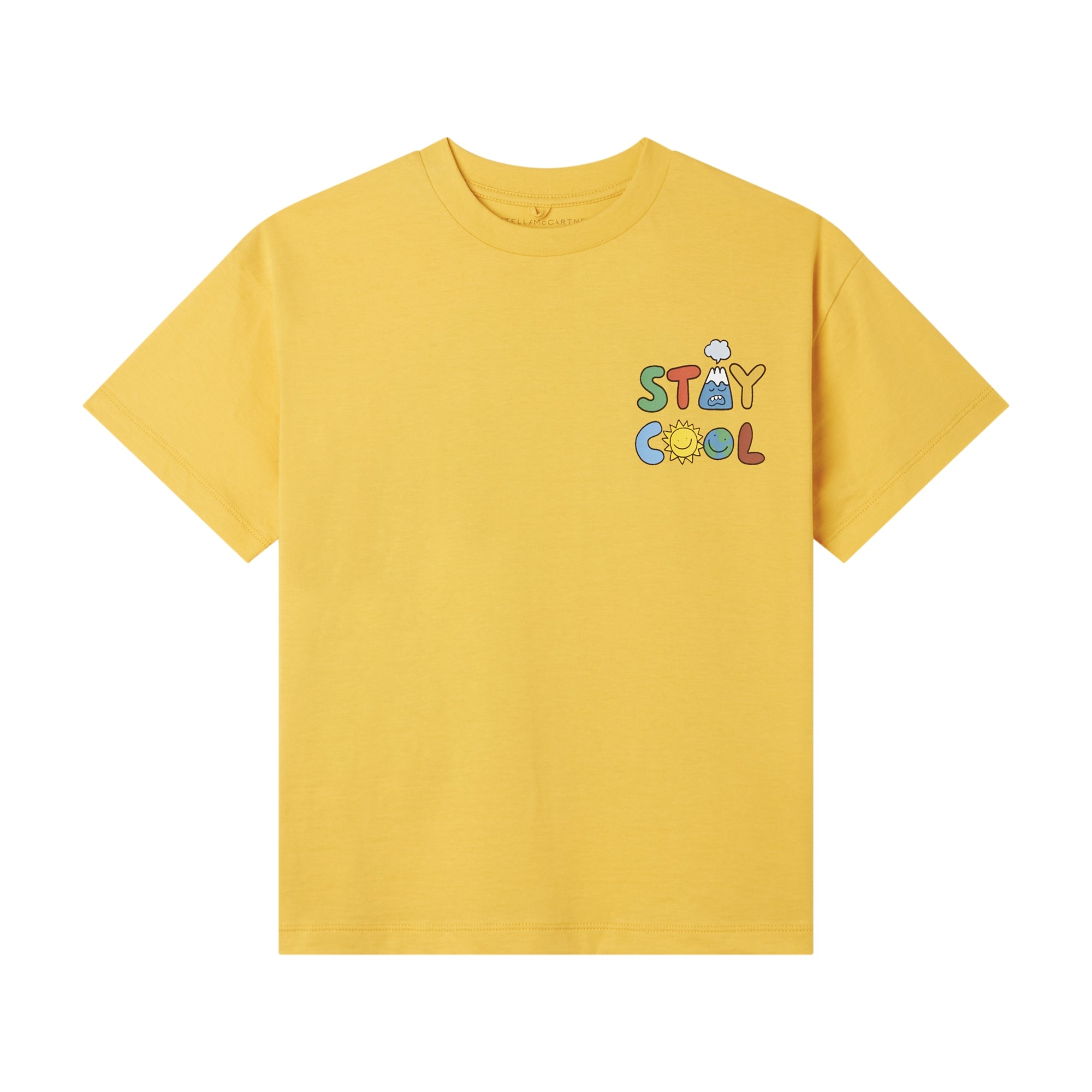 Boys Yellow Printed Cotton T-Shirt
