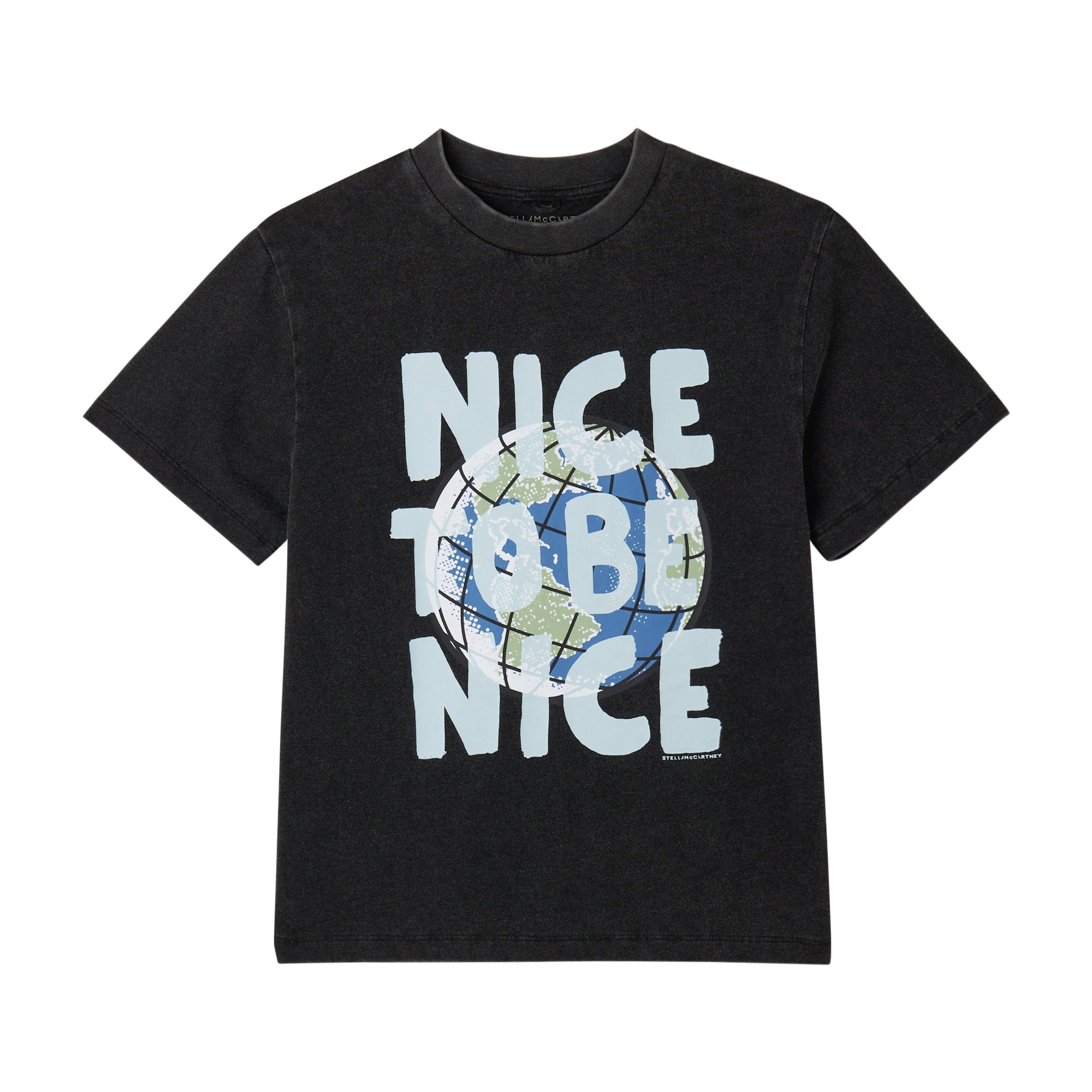 Boys Black Printed Cotton T-Shirt