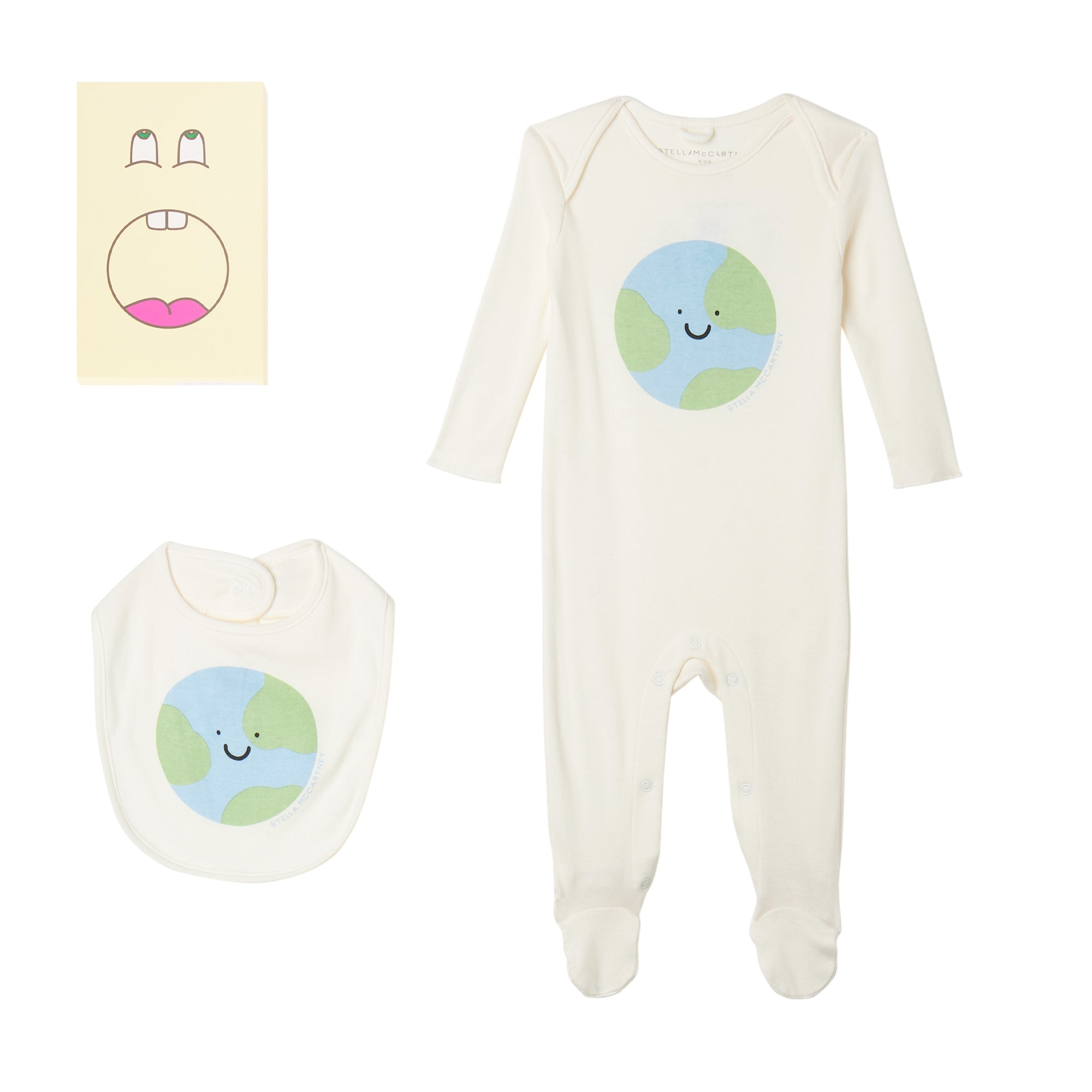 Baby Boys & Girls White Printed Cotton Babysuit Set