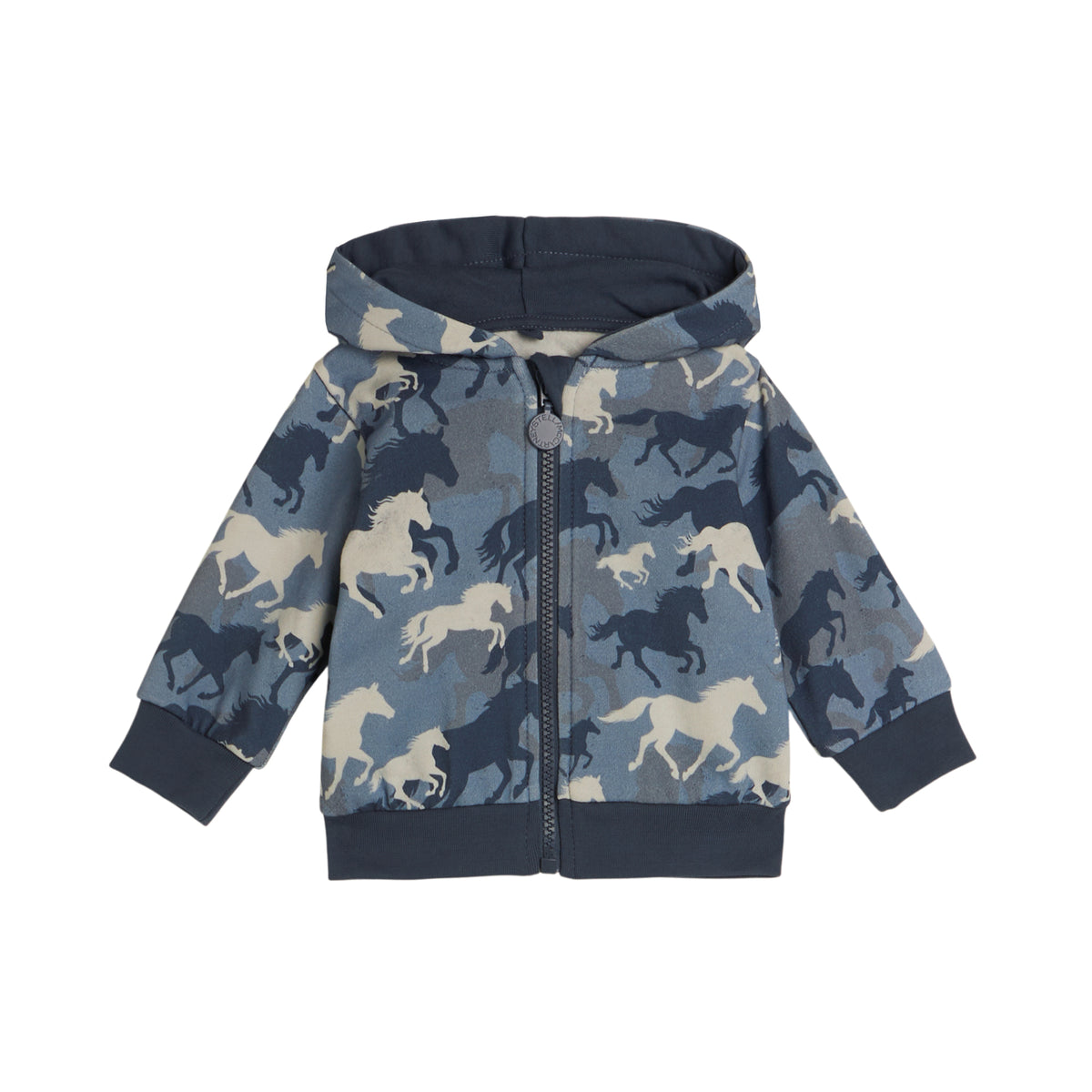 Baby Boys Blue Cotton Zip-Up Top