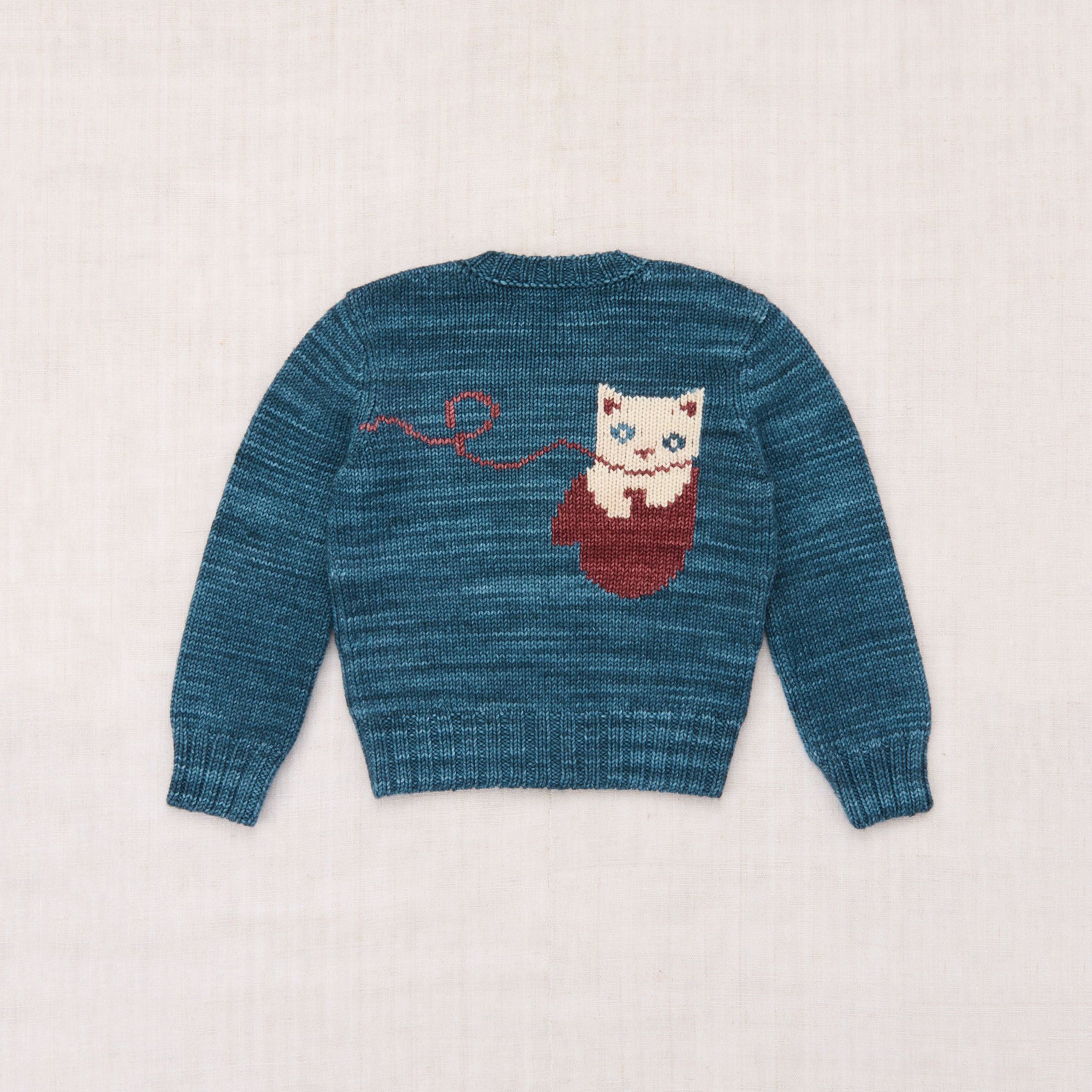 Boys & Girls Blue Cat Wool Cardigan
