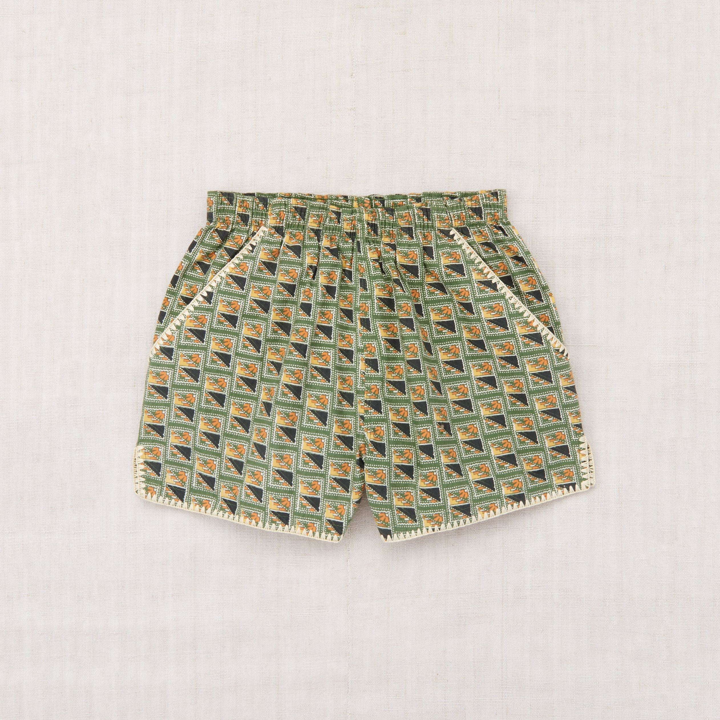 Boys & Girls Green Printed Cotton Shorts