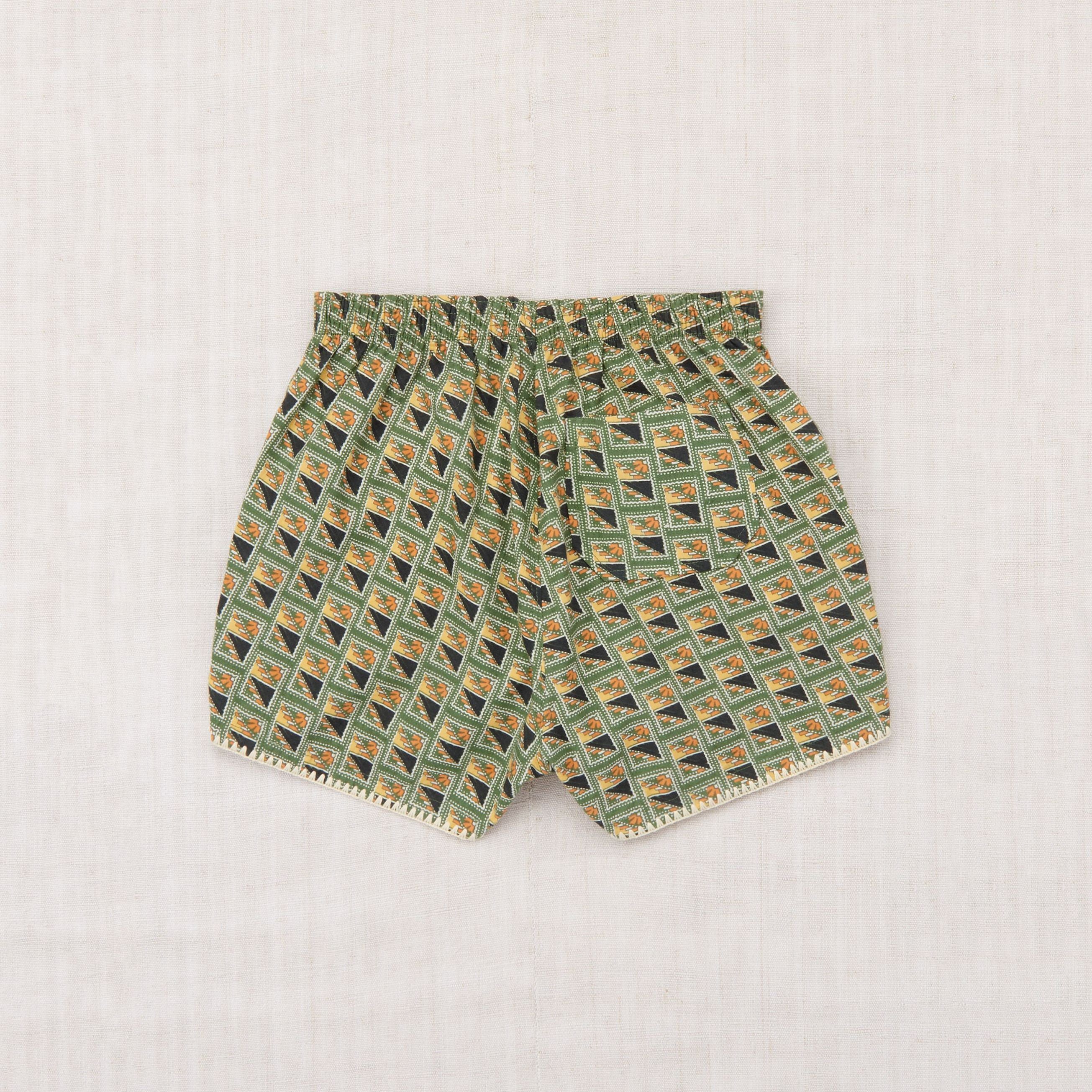 Boys & Girls Green Printed Cotton Shorts