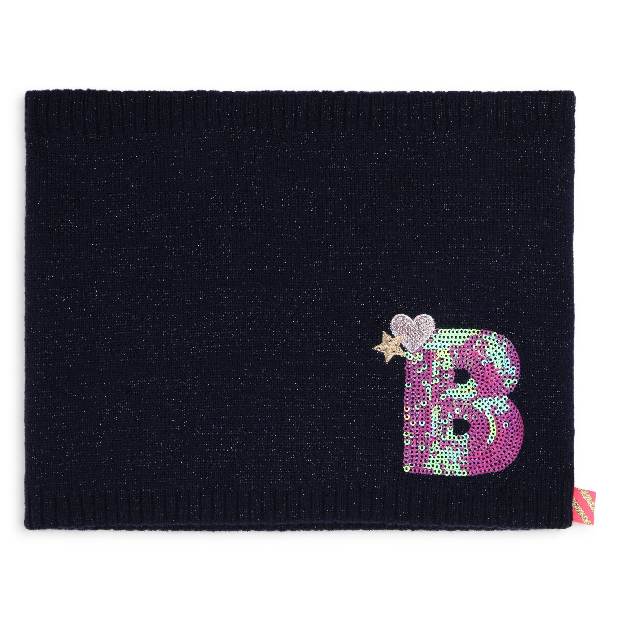 Ensemble bonnet et écharpe à paillettes bleu marine pour filles
