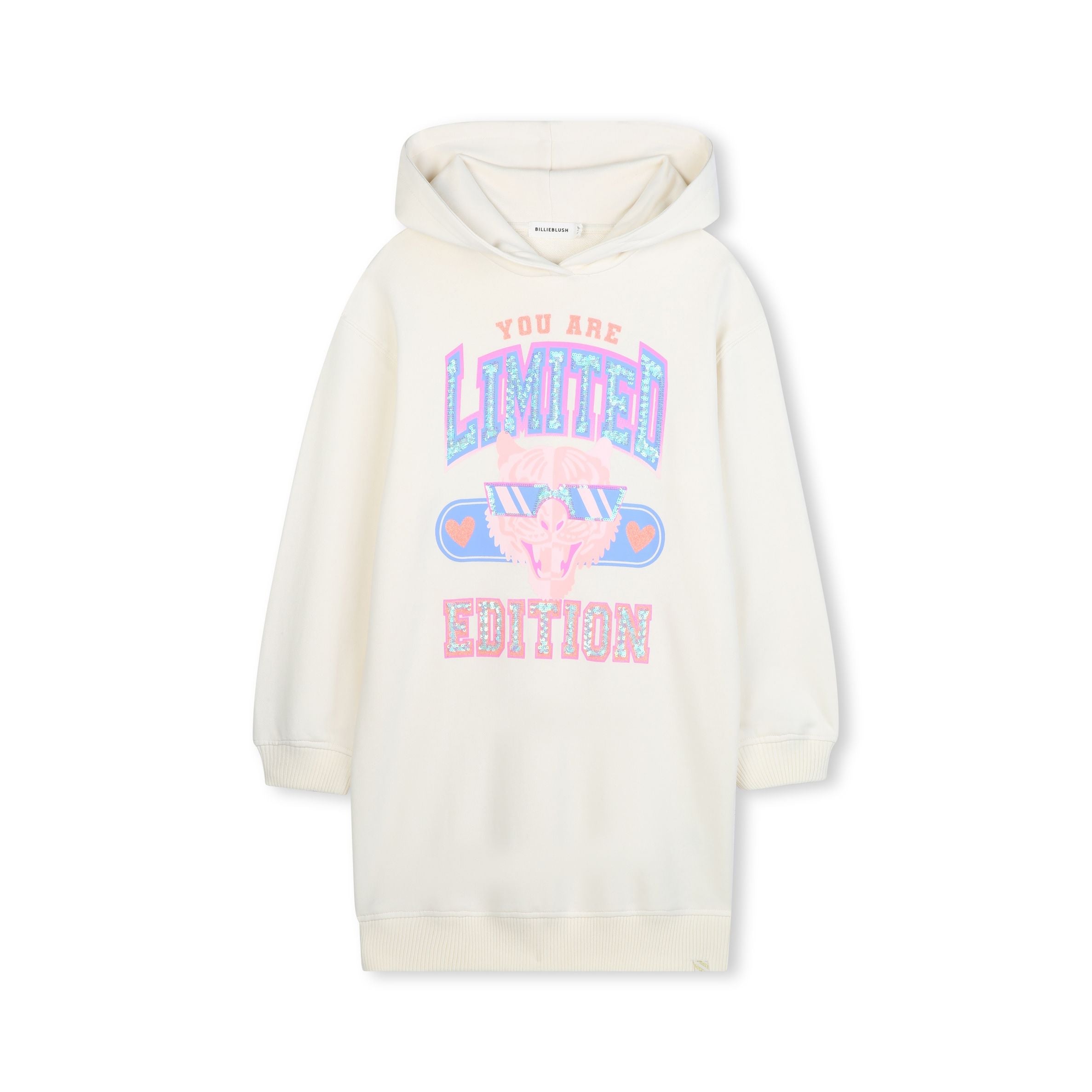 Girls White Printed Cotton Dress