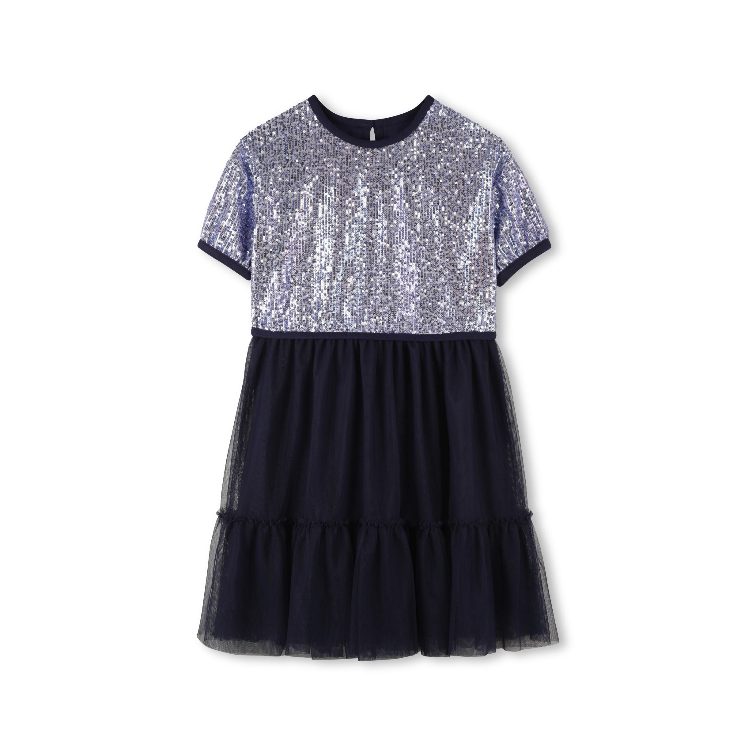 Girls Silver Sequin Dress
