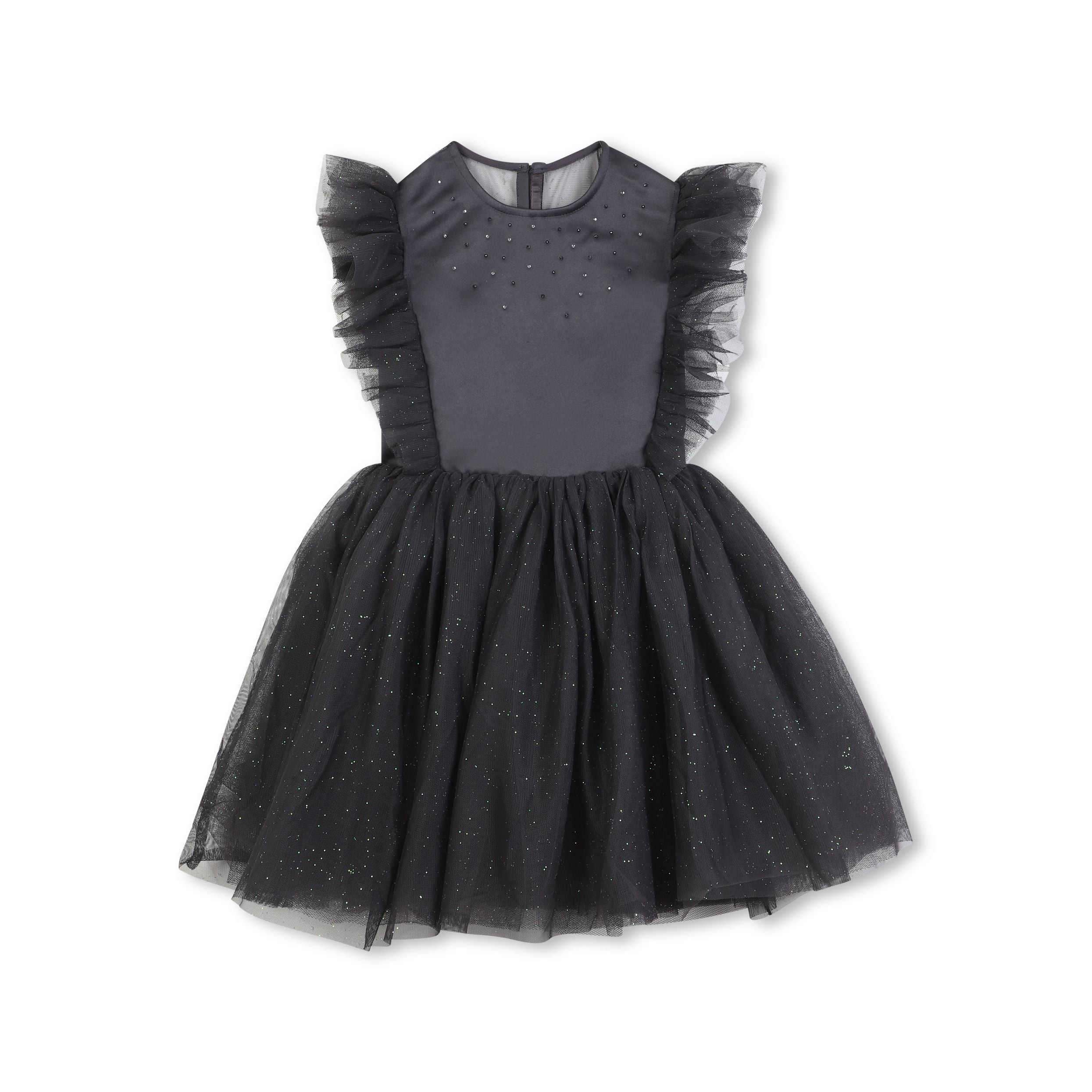 Girls Dark Grey Tulle Dress