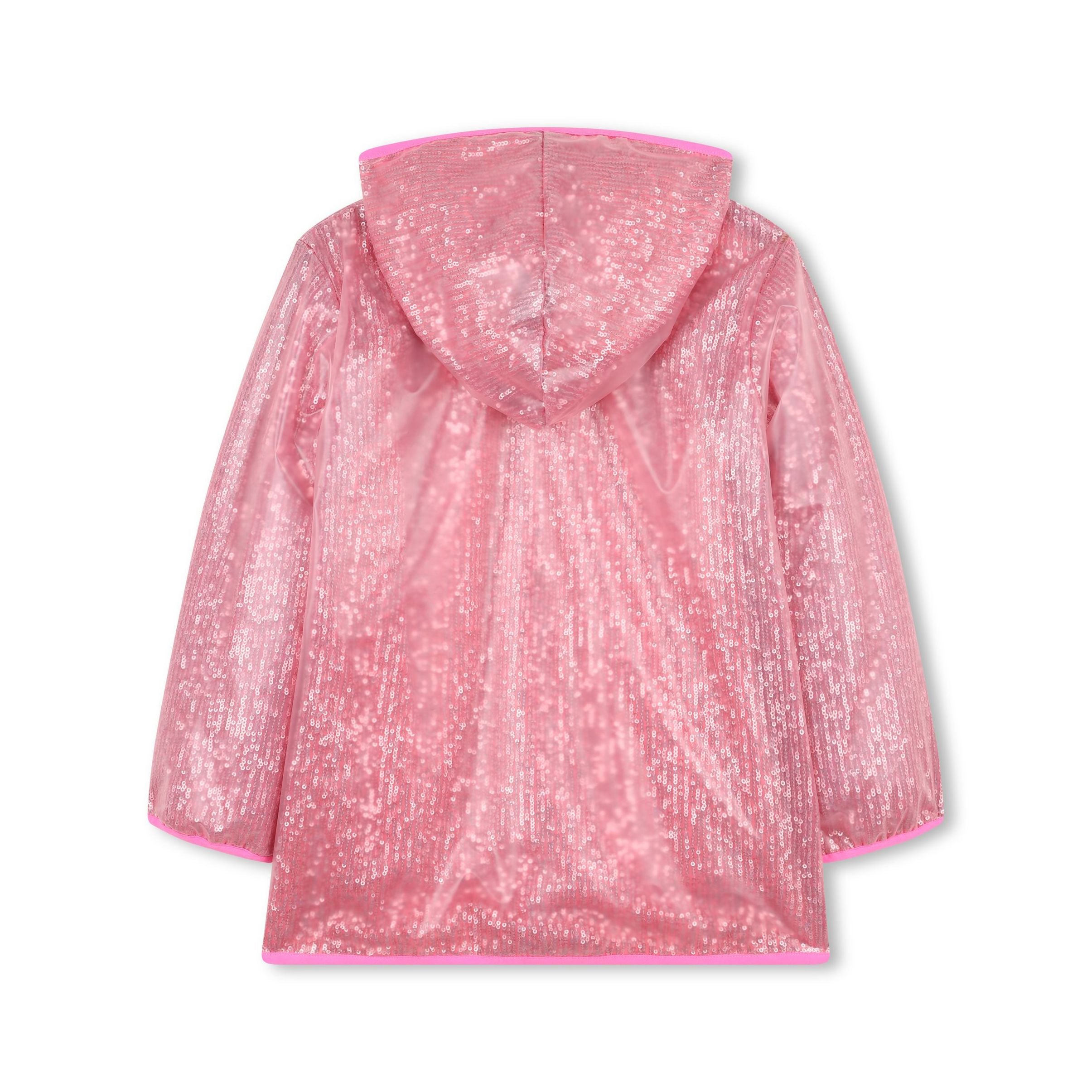 Girls Pink Sequin Padded Coat