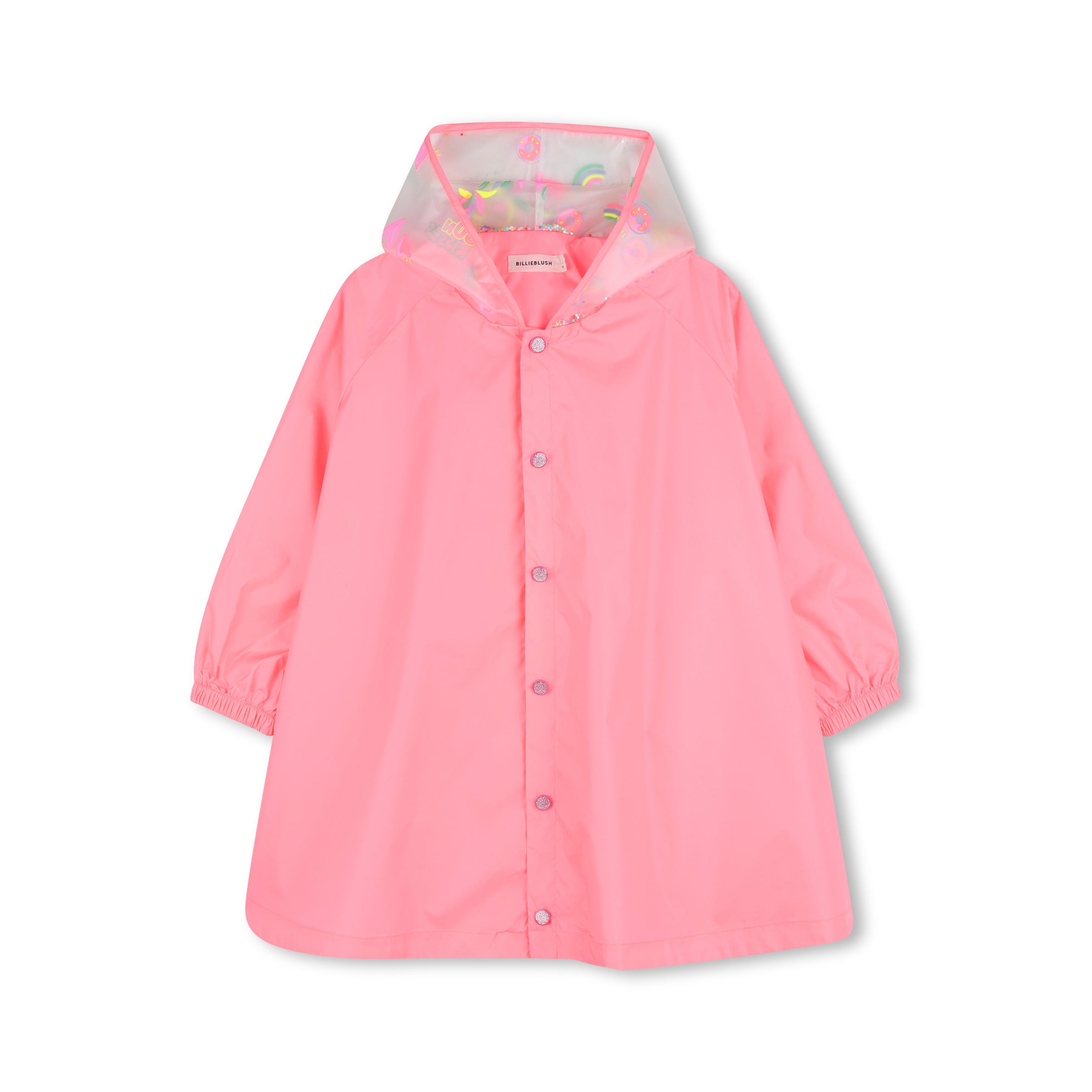 Girls Pink Hooded Raincoat