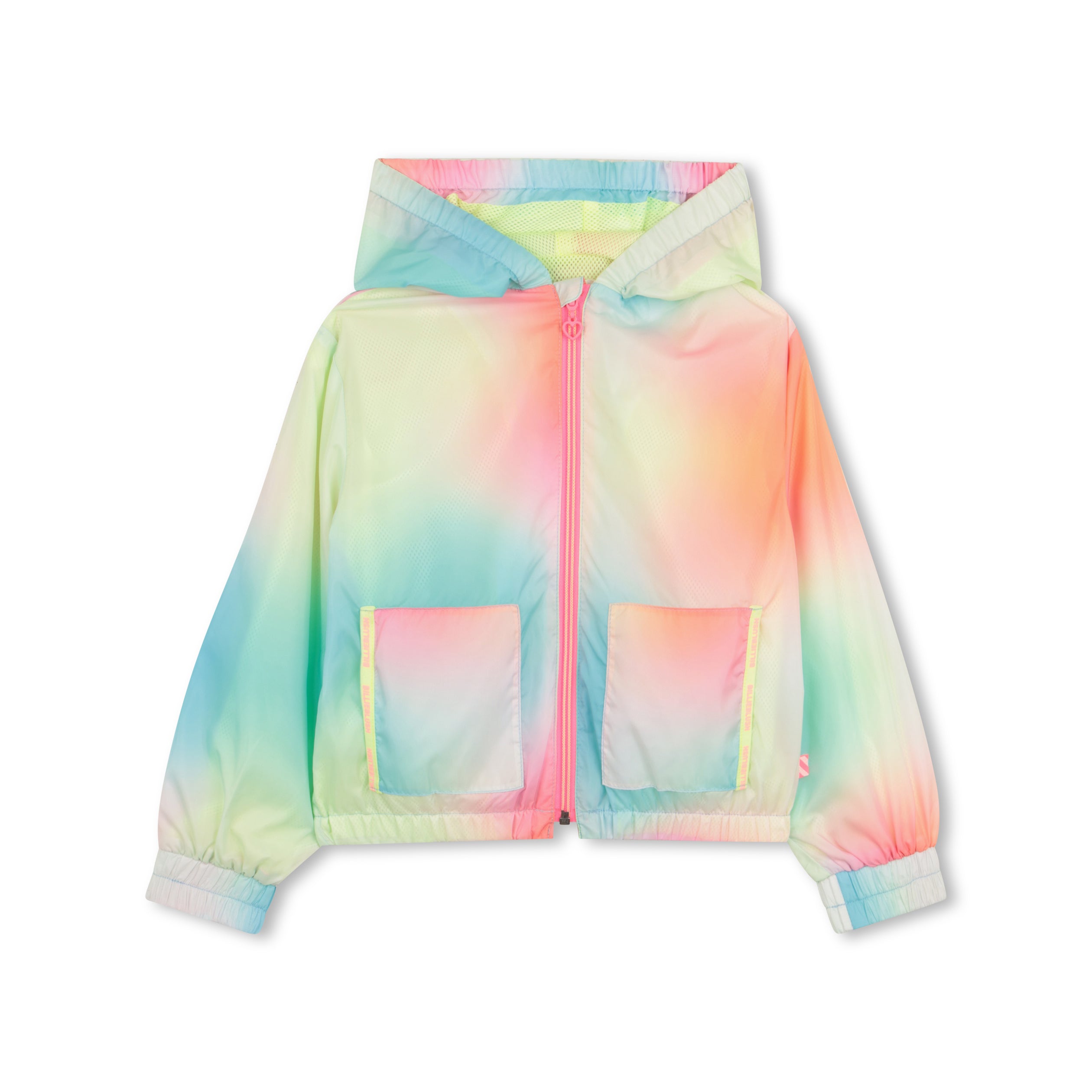 Girls Multicolor Hooded Zip-Up Jacket