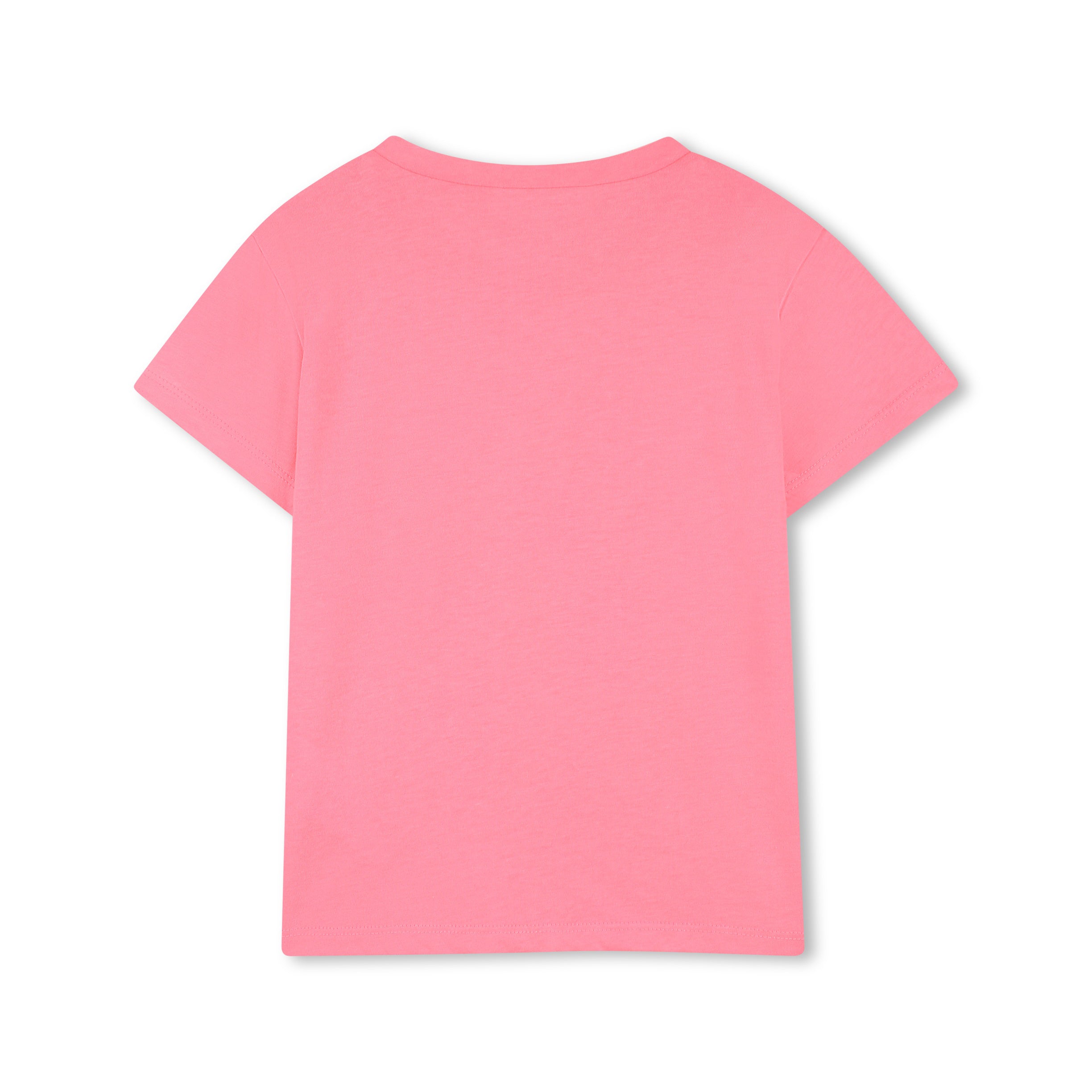 Girls Pink Glitter Logo Cotton T-Shirt