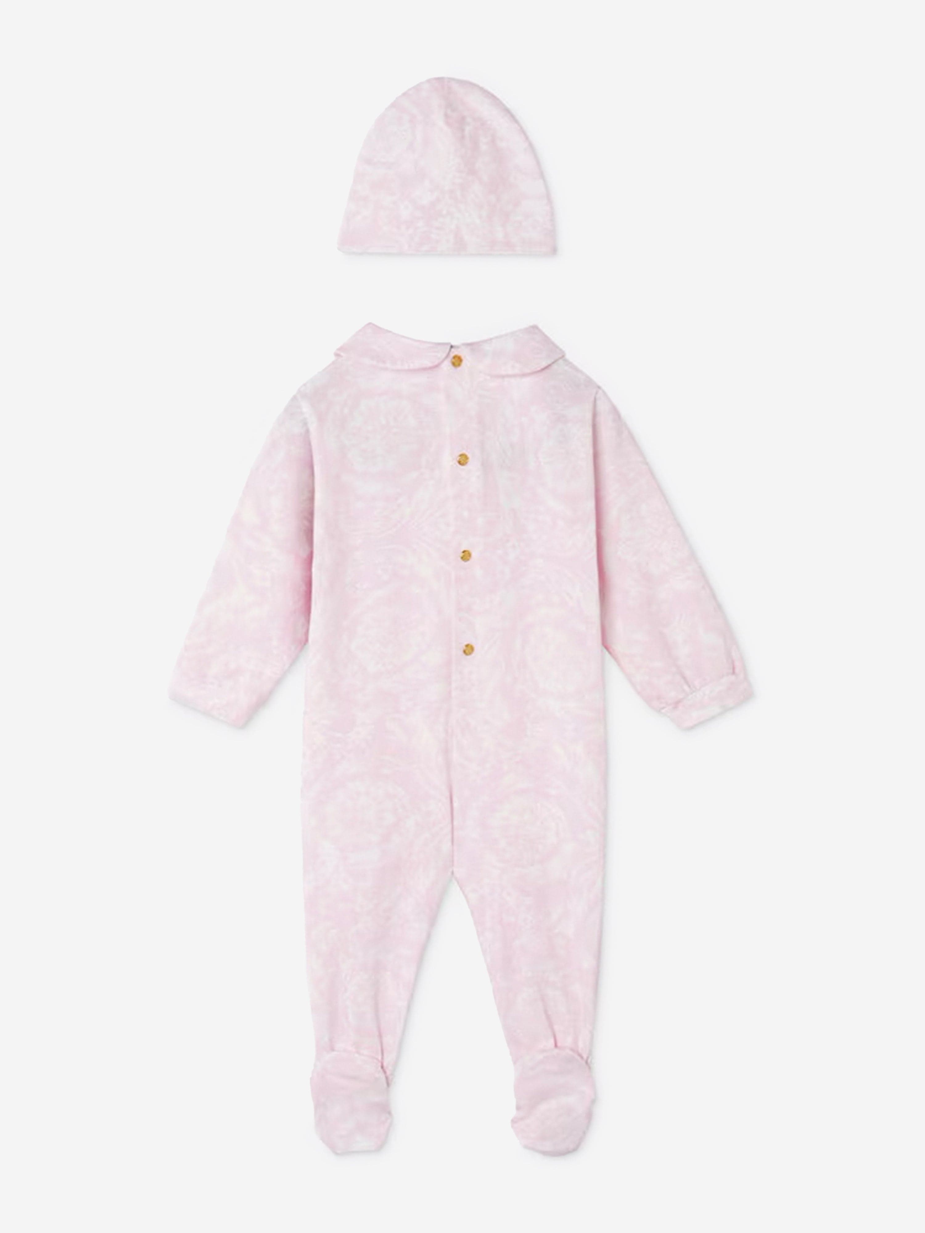 Versace Baby Girls Barocco Babygrow Gift Set in Pink