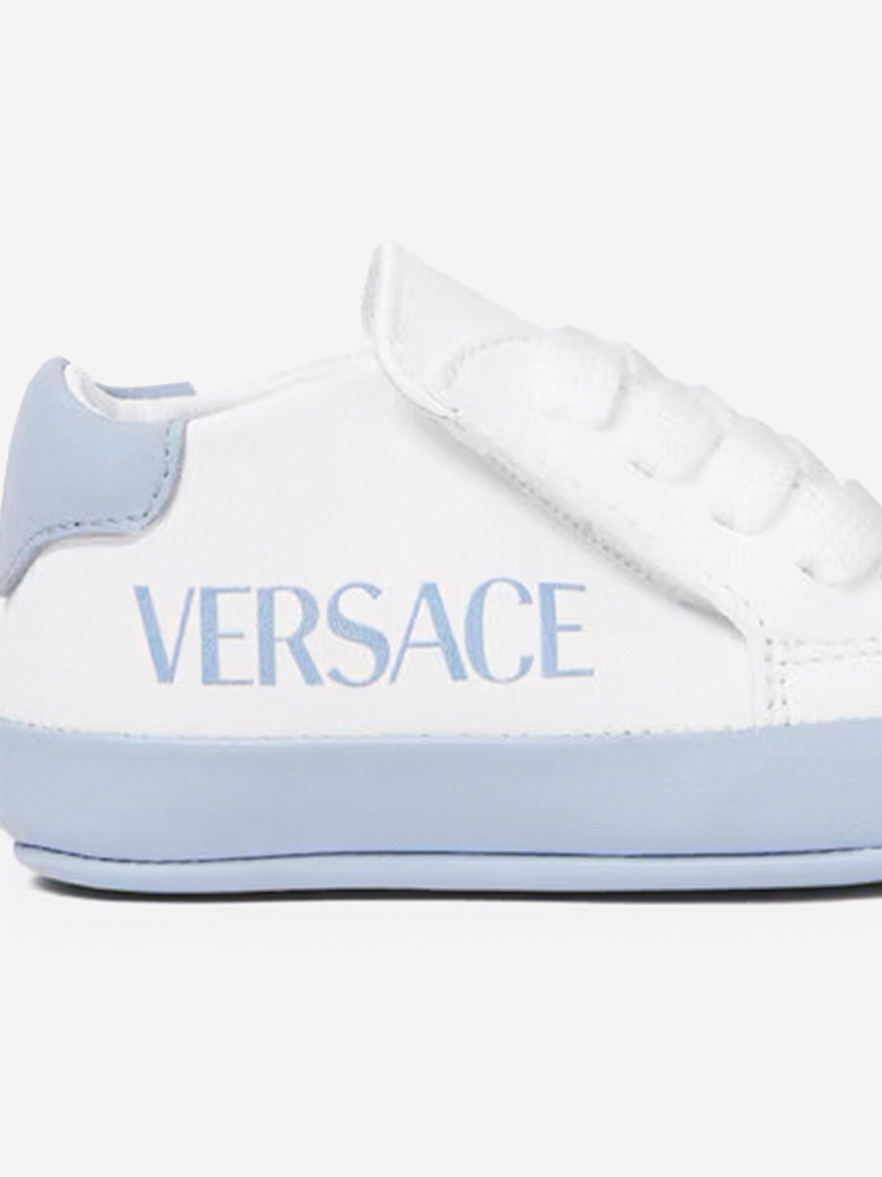 Versace Baby Leather Pre Walker Trainers in White