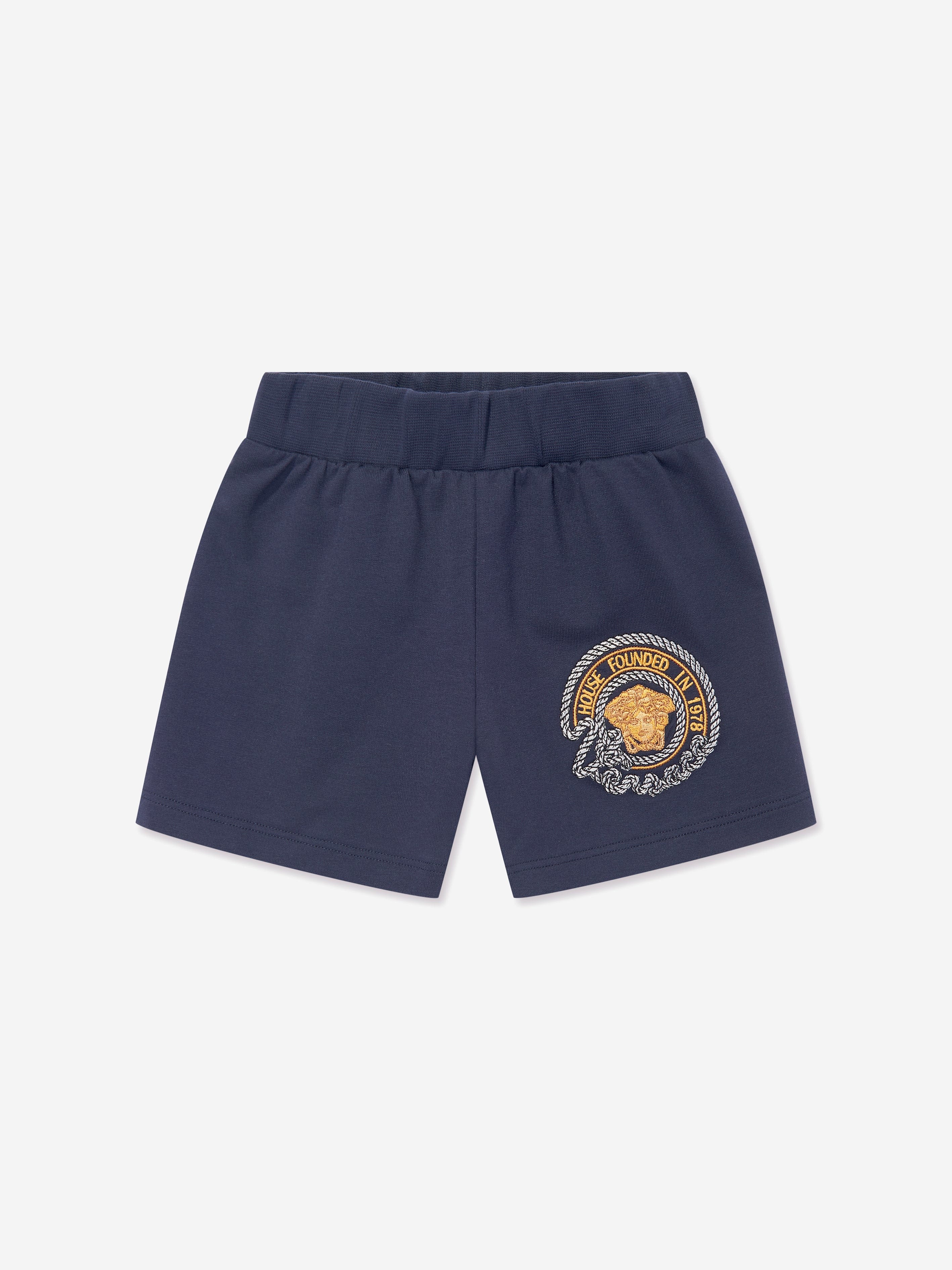 Versace Baby Boys Nautical Medusa Shorts in Navy