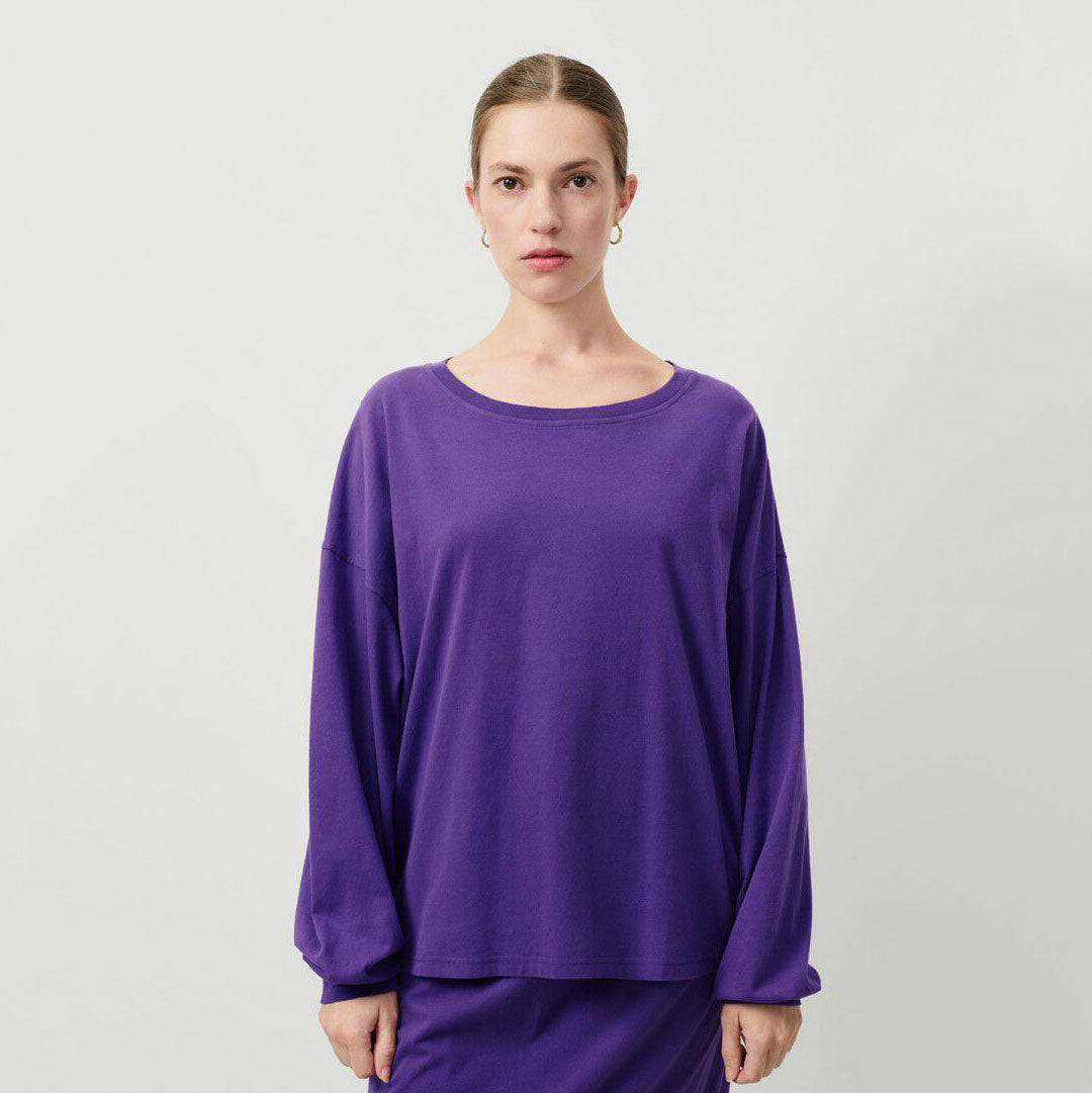 Women Purple Cotton T-Shirt