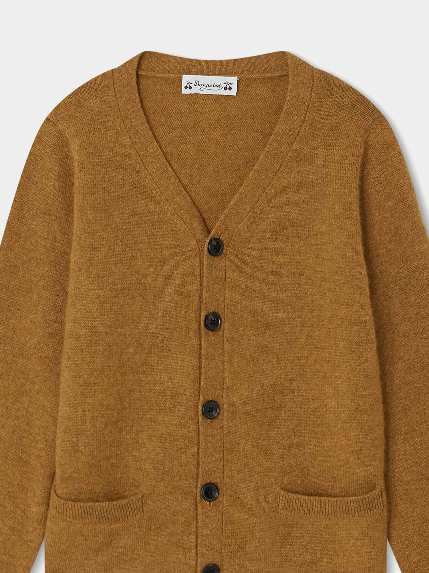 Boys Camel Cashmere Cardigan