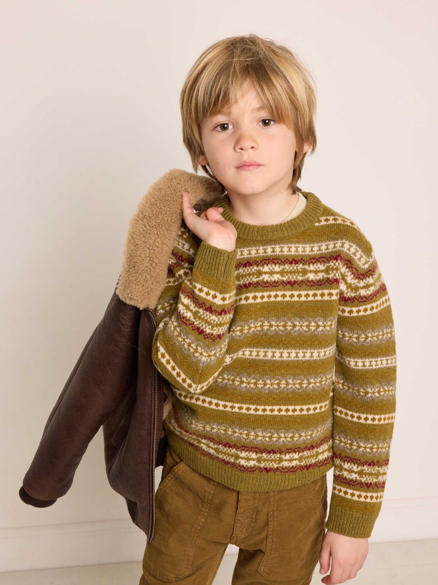 Boys Green Wool Sweater