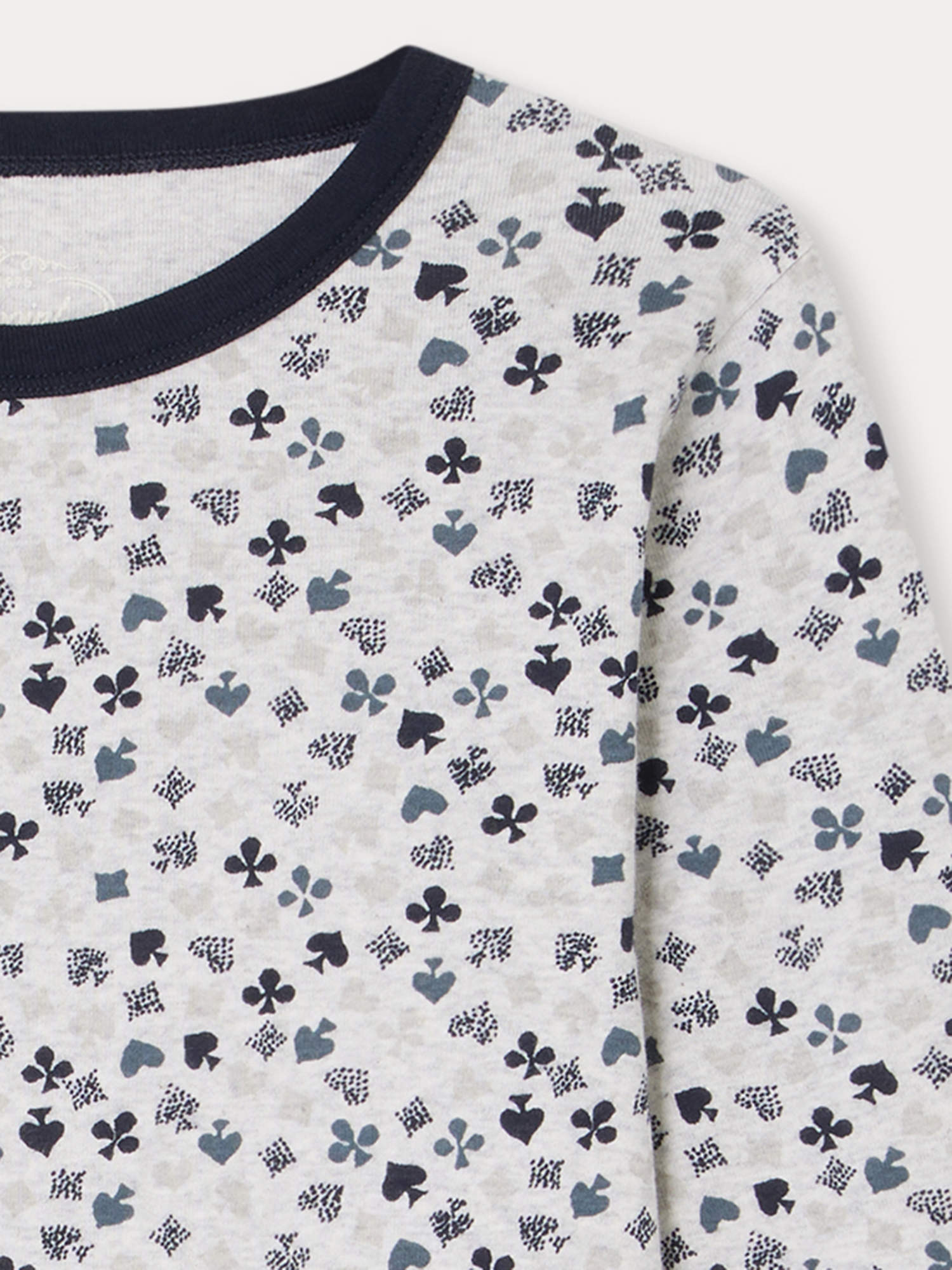 Boys Grey Printed Cotton Nightwear Set