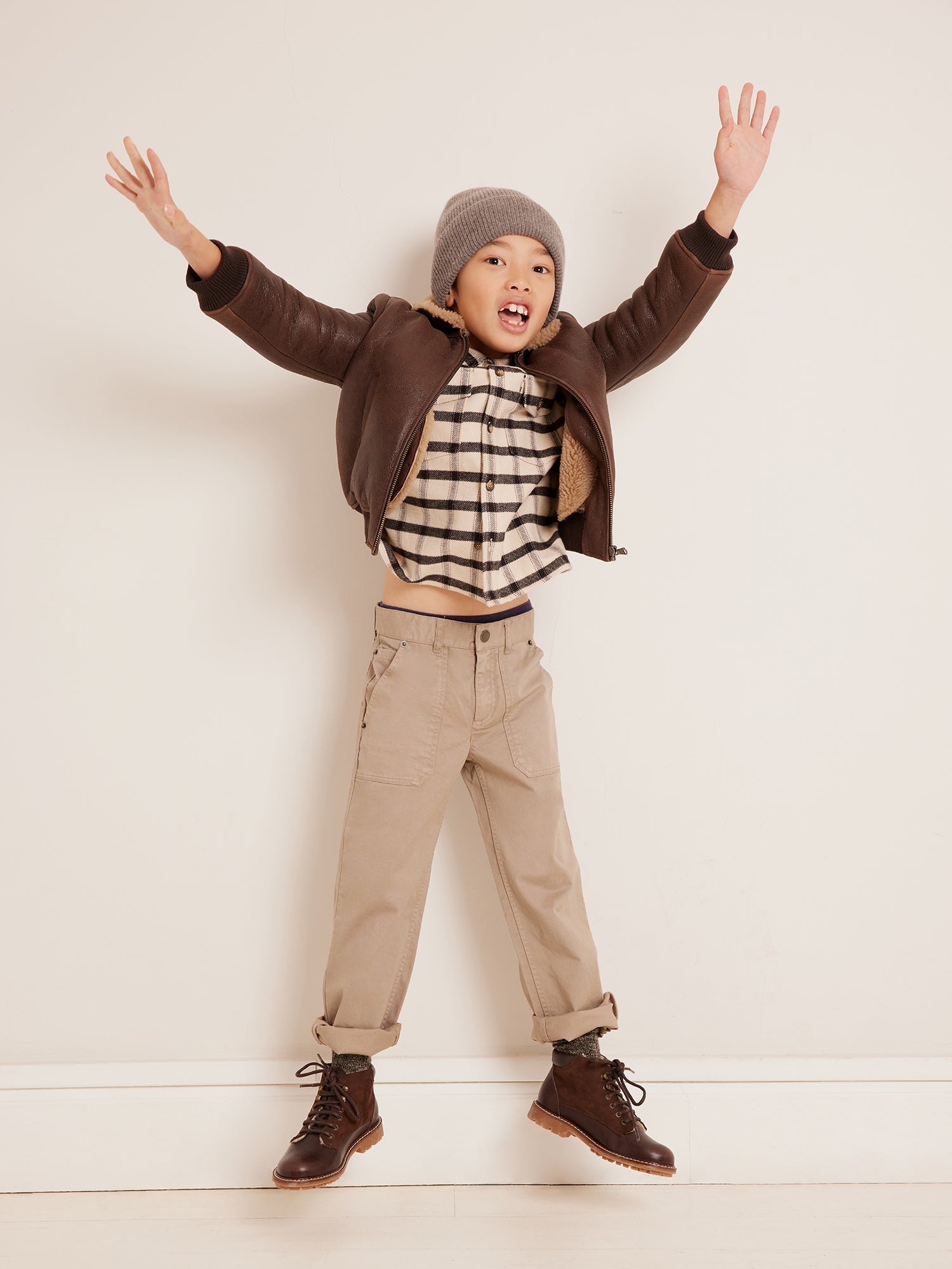 Boys Beige Cotton Trousers