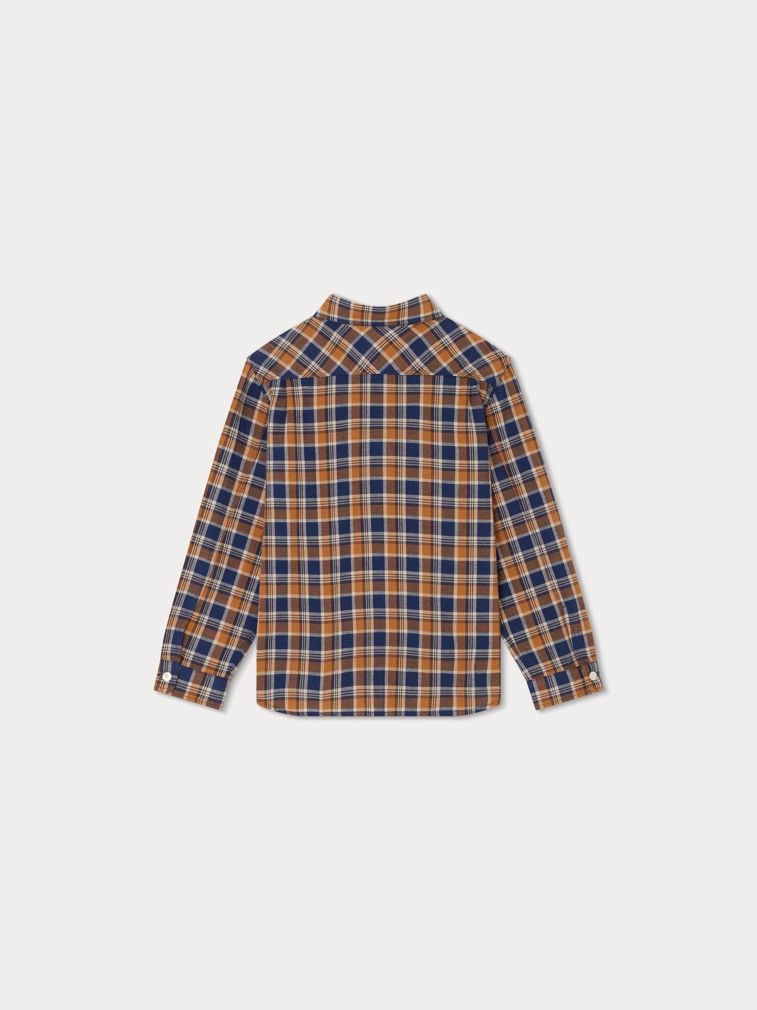 Boys Blue Check Cotton Shirt